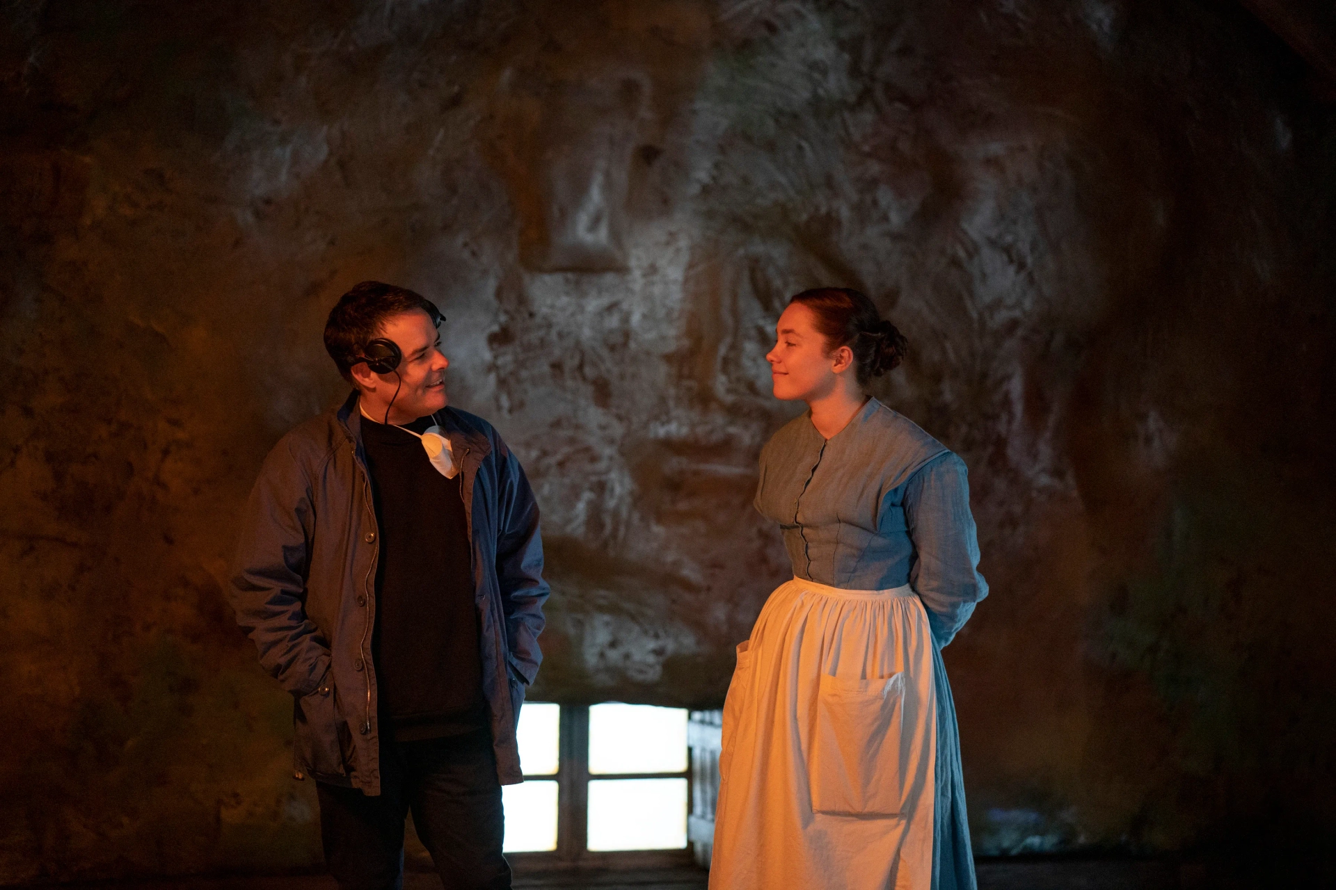 Sebastián Lelio and Florence Pugh in The Wonder (2022)