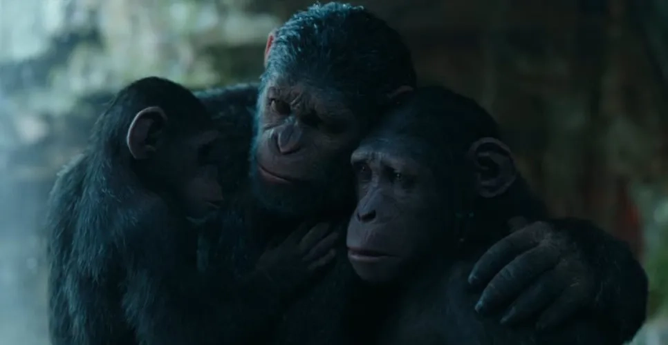 Judy Greer, Andy Serkis, and Devyn Dalton in War for the Planet of the Apes (2017)