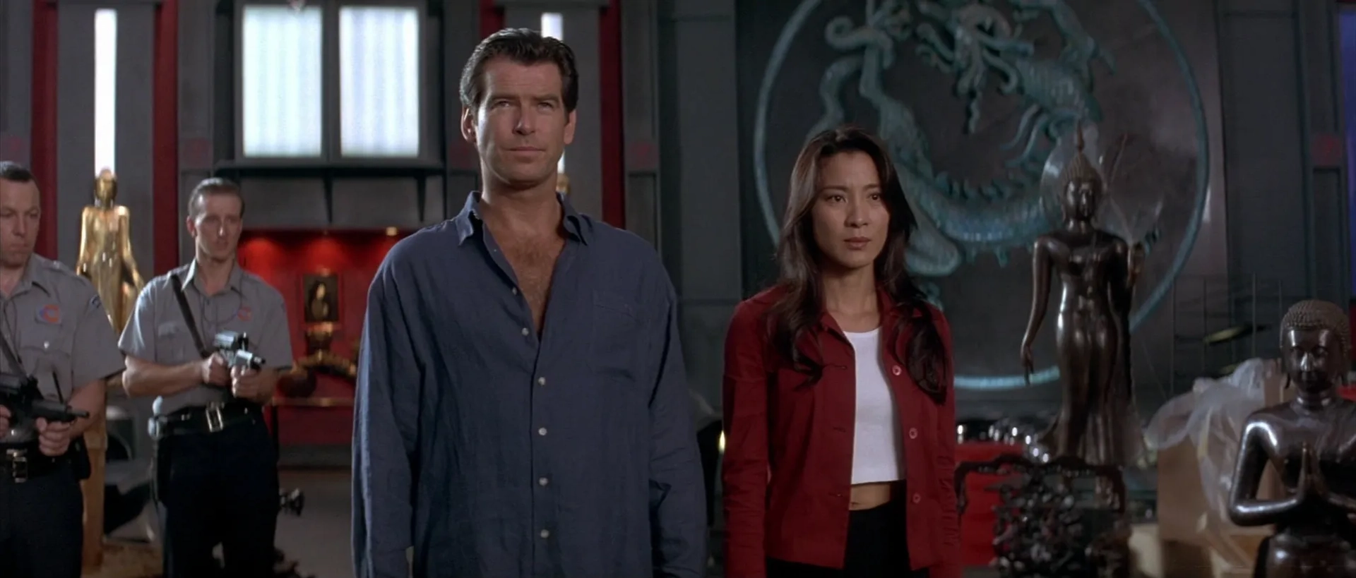 Pierce Brosnan and Michelle Yeoh in Tomorrow Never Dies (1997)