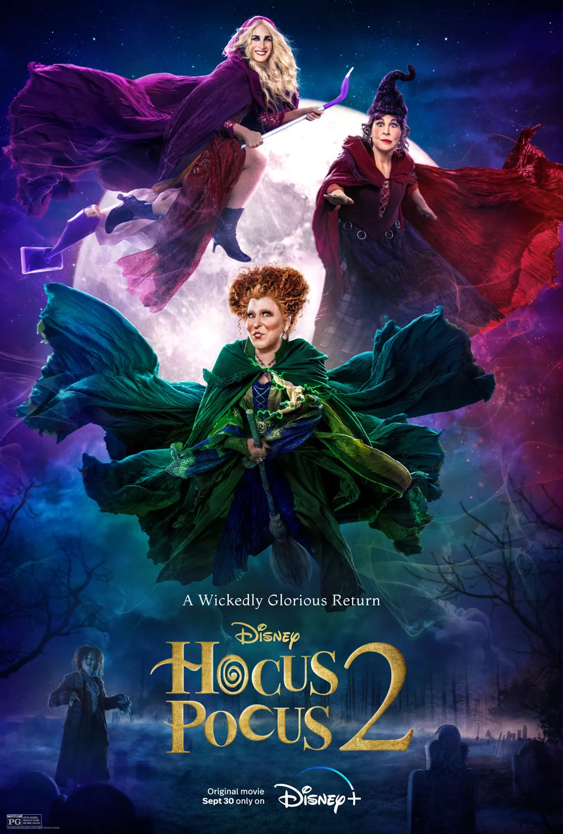 Bette Midler, Sarah Jessica Parker, Kathy Najimy, and Doug Jones in Hocus Pocus 2 (2022)