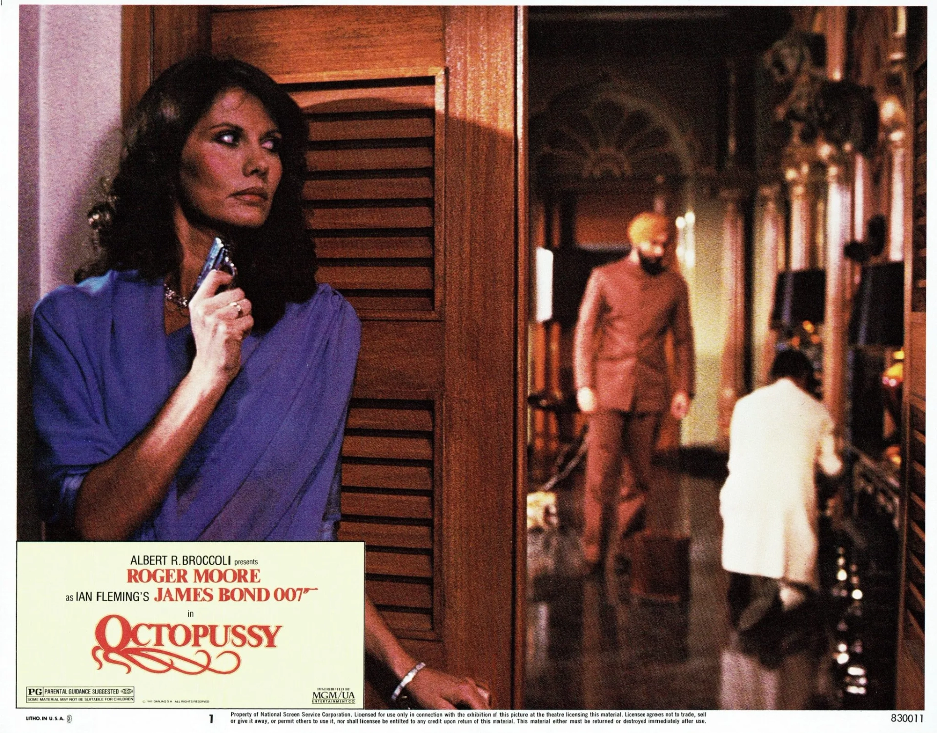 Maud Adams, Kabir Bedi, and Louis Jourdan in Octopussy (1983)