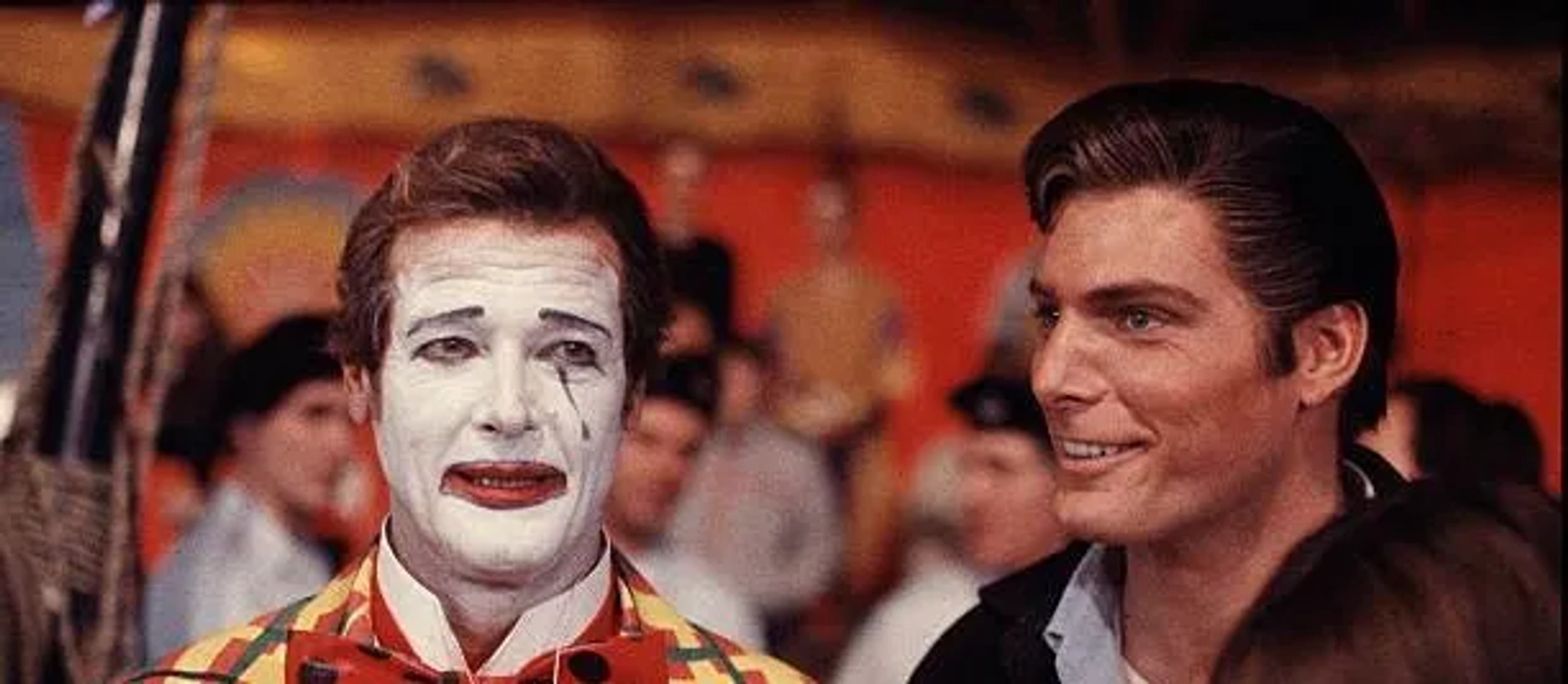 Roger Moore and Christopher Reeve in Octopussy (1983)