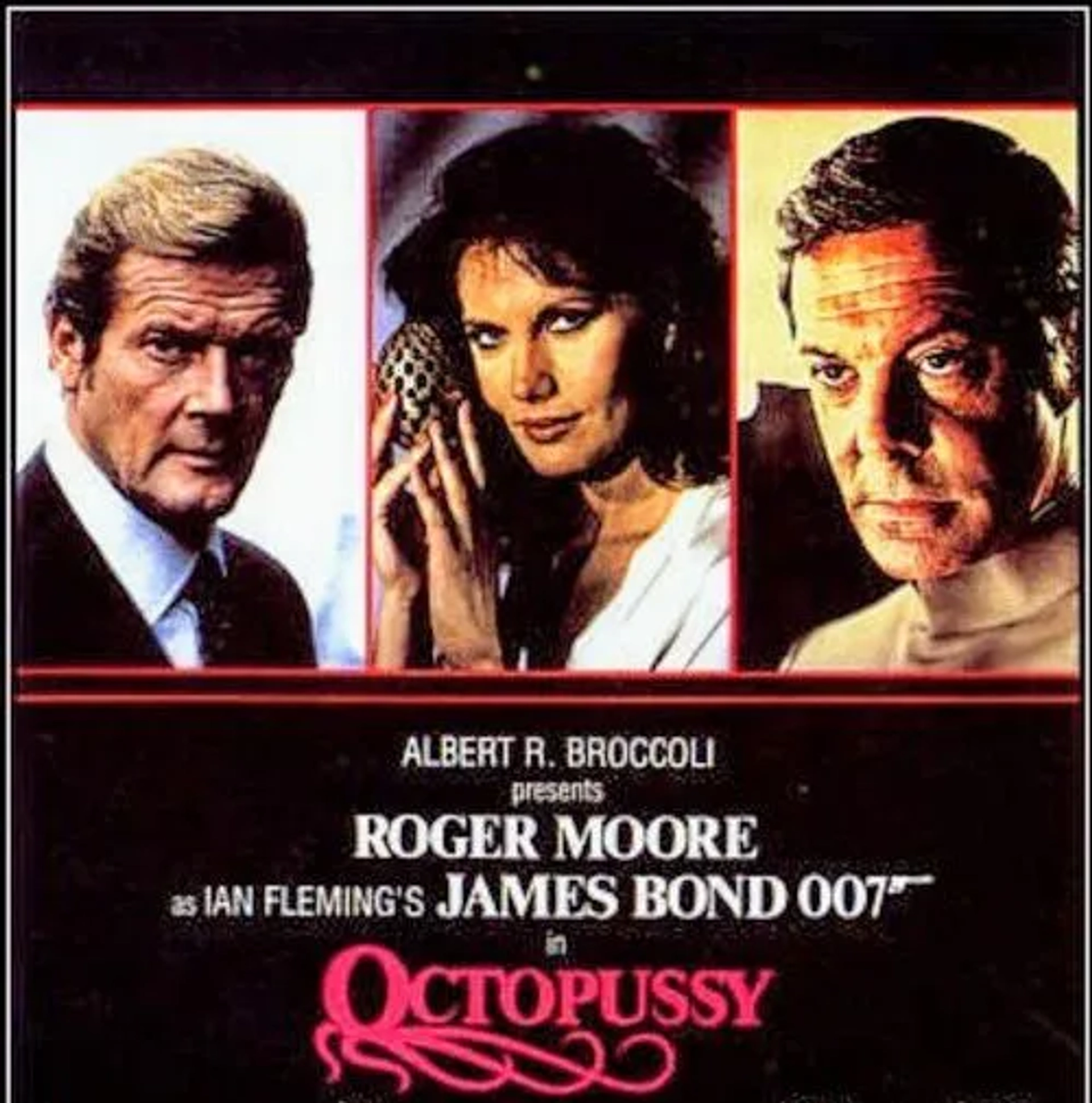 Roger Moore, Maud Adams, and Louis Jourdan in Octopussy (1983)