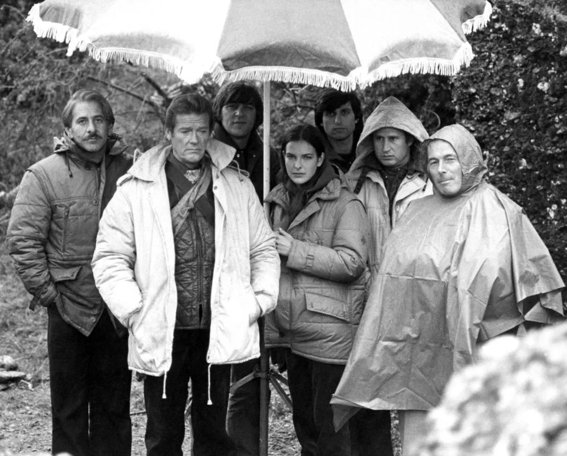 Roger Moore, Carole Bouquet, Paul Angelis, John Glen, Alkis Kritikos, Stag Theodore, and Topol in For Your Eyes Only (1981)