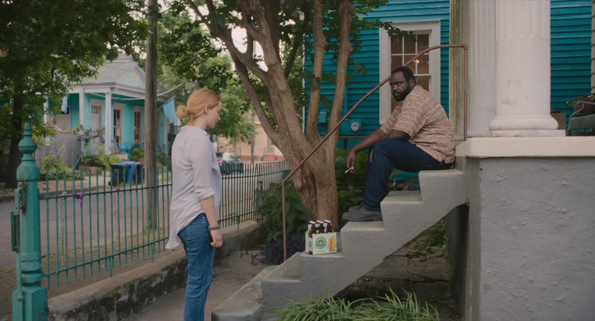 Jennifer Lawrence and Brian Tyree Henry in Causeway (2022)