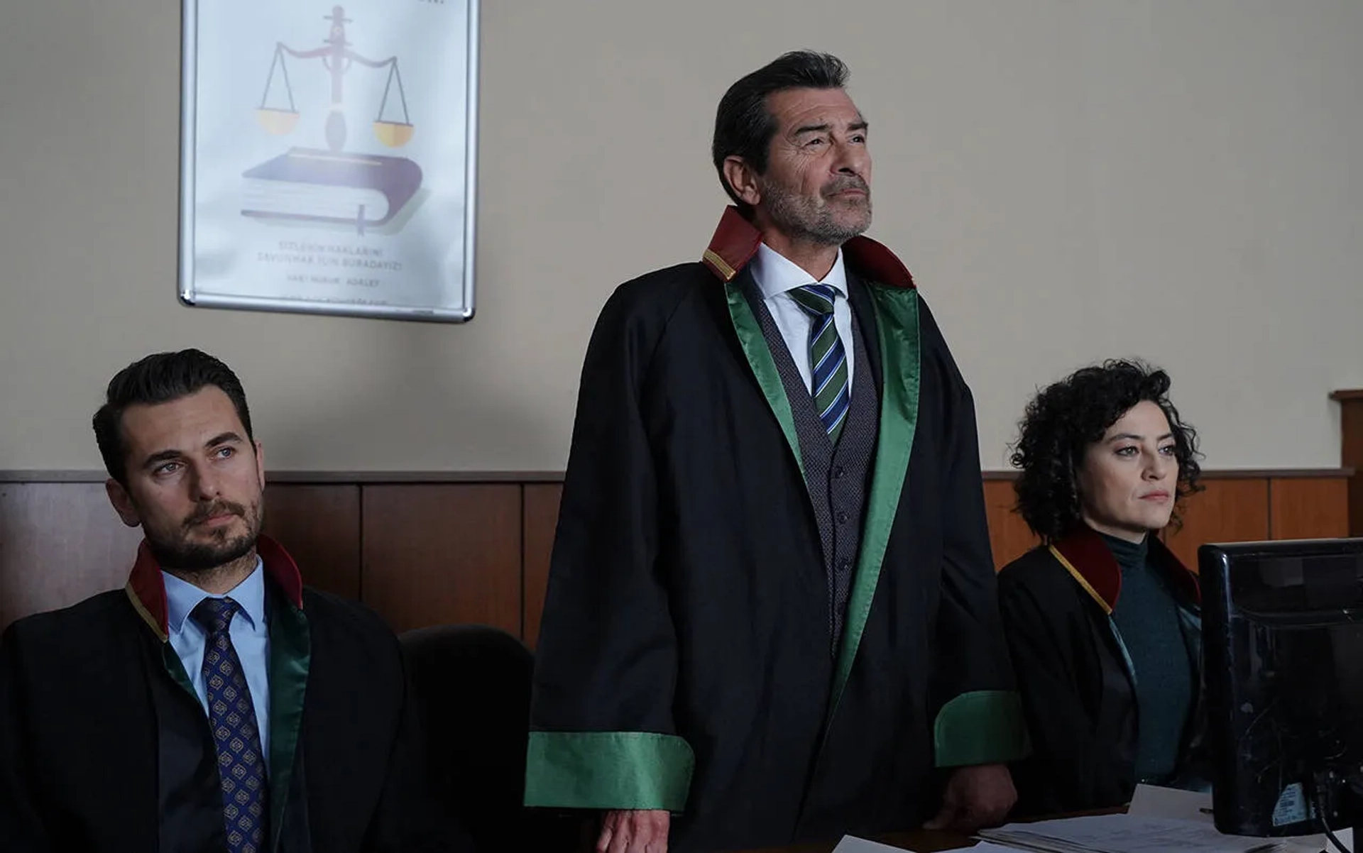 Ugur Polat, Nergis Öztürk, and Hakan Dinçkol in Family Secrets (2021)