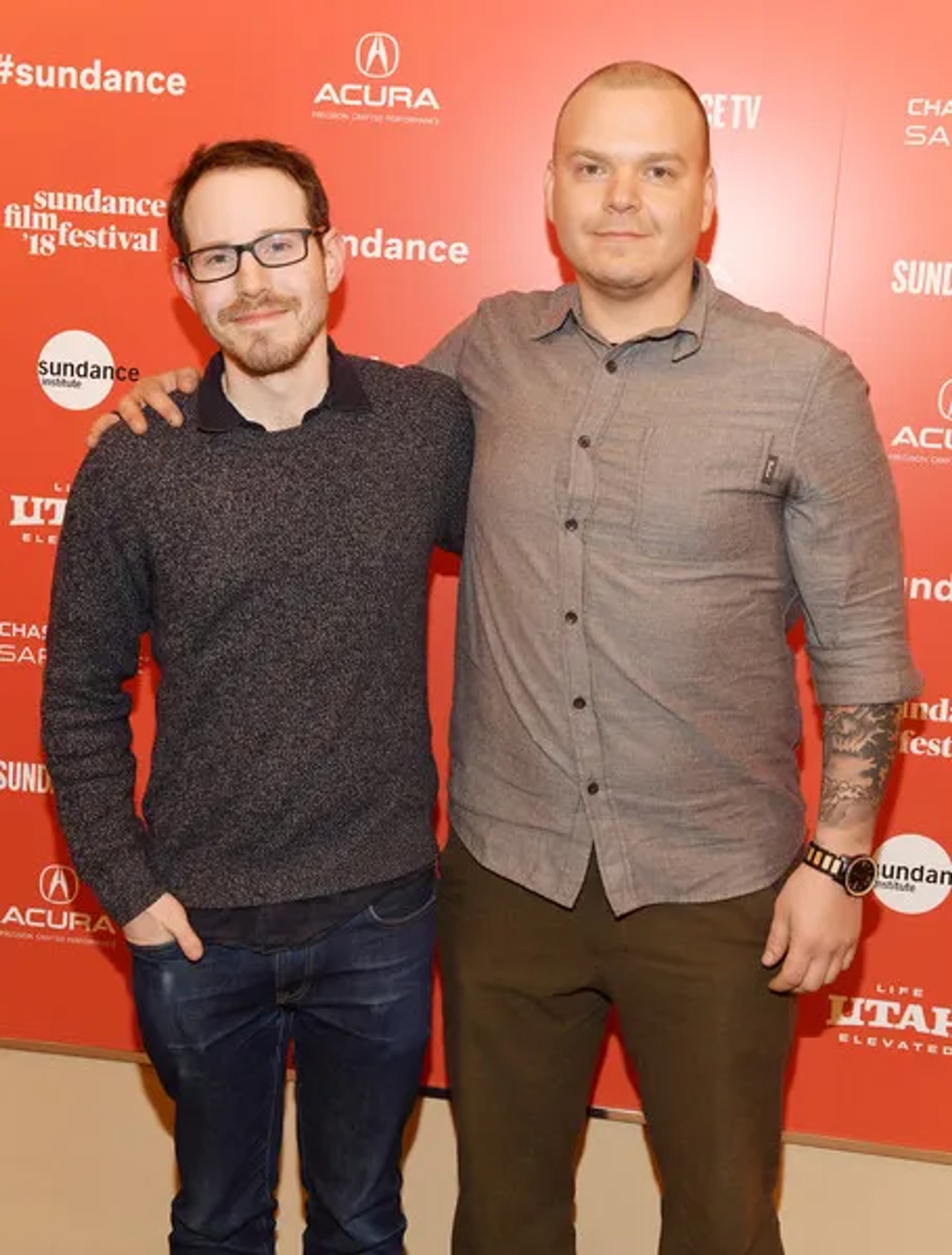 Pawel Pogorzelski and Ari Aster at an event for Hereditary (2018)