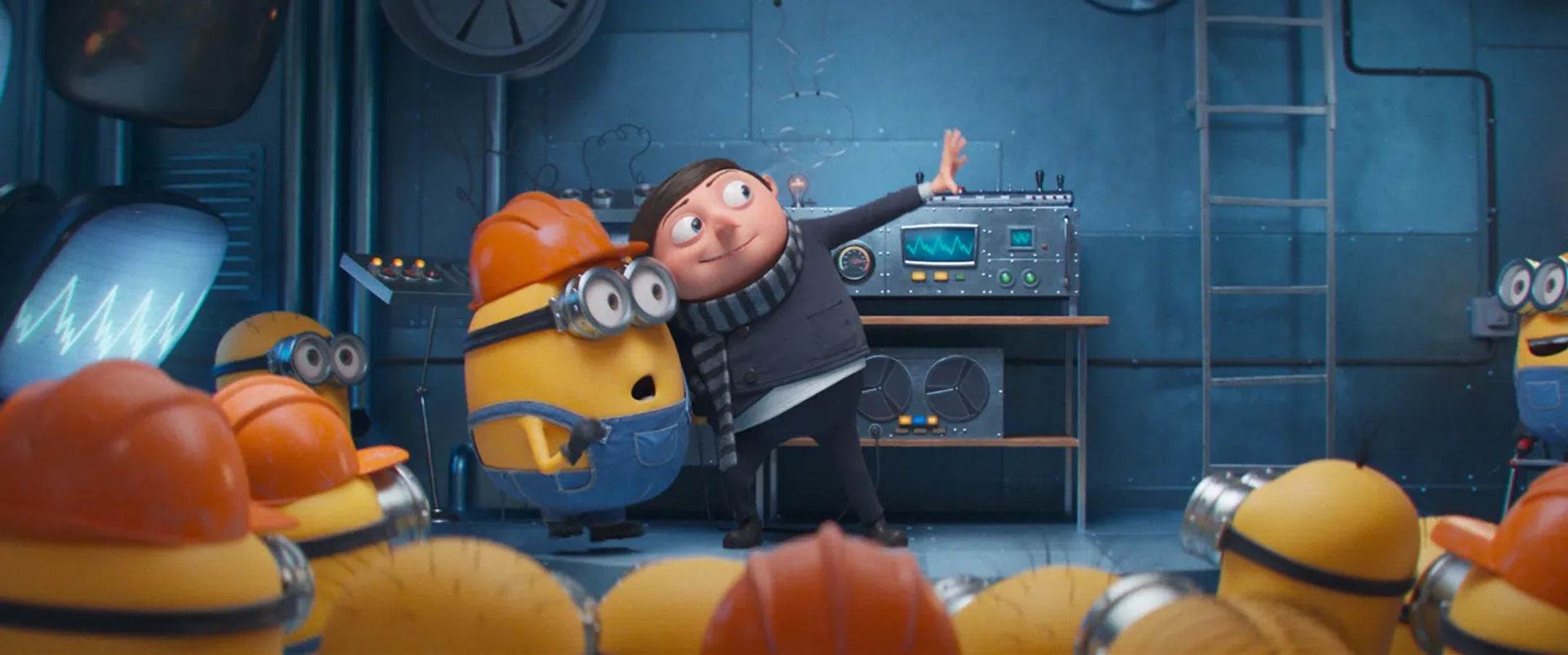 Steve Carell and Pierre Coffin in Minions: The Rise of Gru (2022)