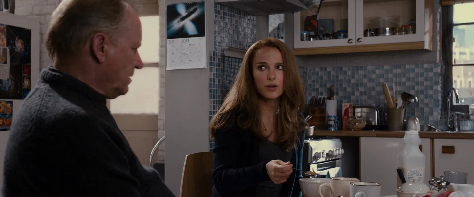 Natalie Portman and Stellan Skarsgård in Thor: The Dark World (2013)