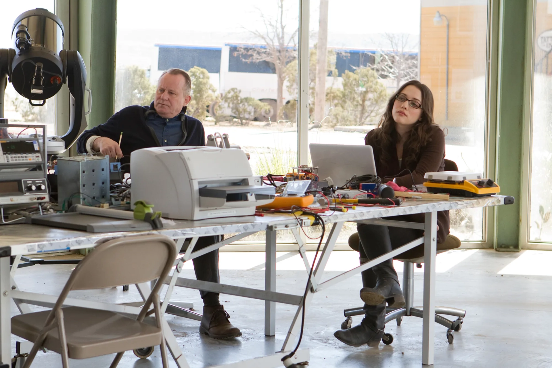 Stellan Skarsgård and Kat Dennings in Thor (2011)