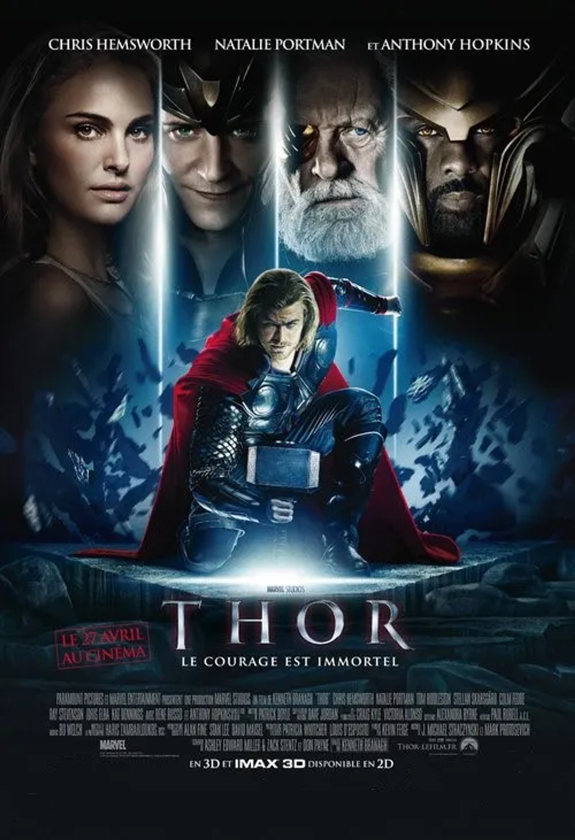 Anthony Hopkins, Natalie Portman, Idris Elba, Tom Hiddleston, and Chris Hemsworth in Thor (2011)