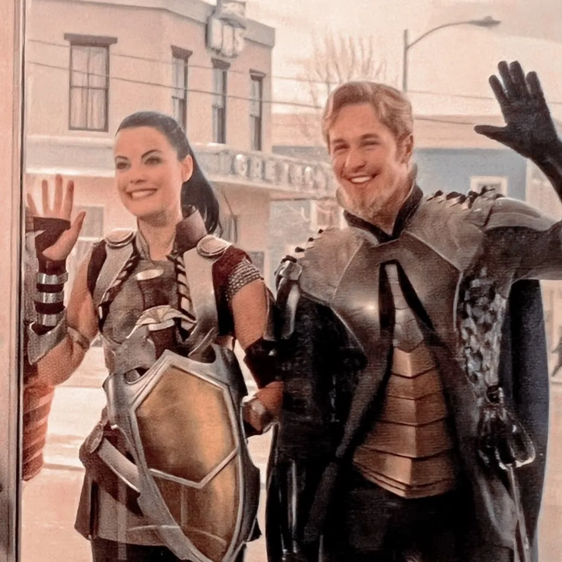 Jaimie Alexander and Josh Dallas in Thor (2011)