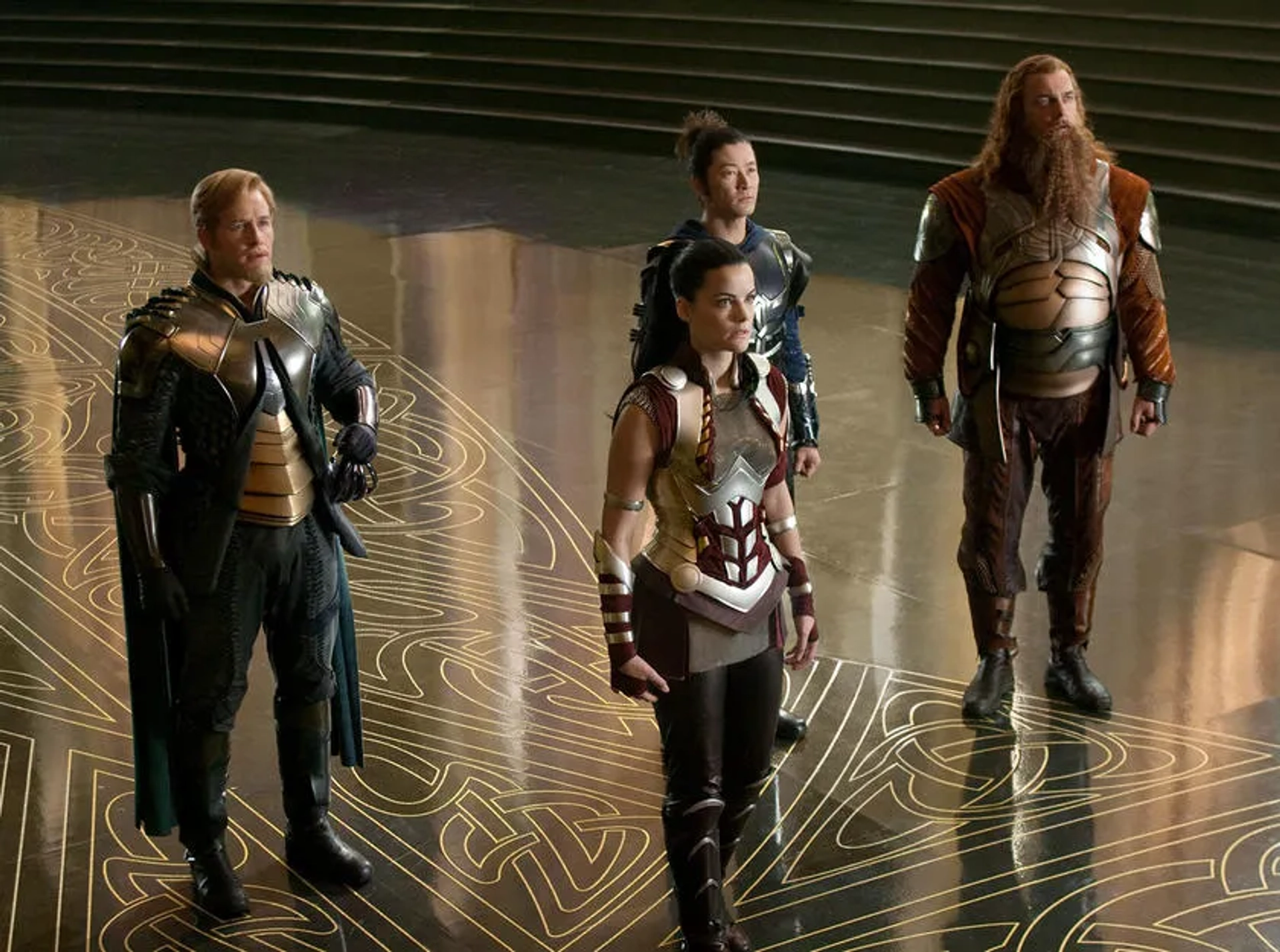 Tadanobu Asano, Ray Stevenson, Jaimie Alexander, and Josh Dallas in Thor (2011)