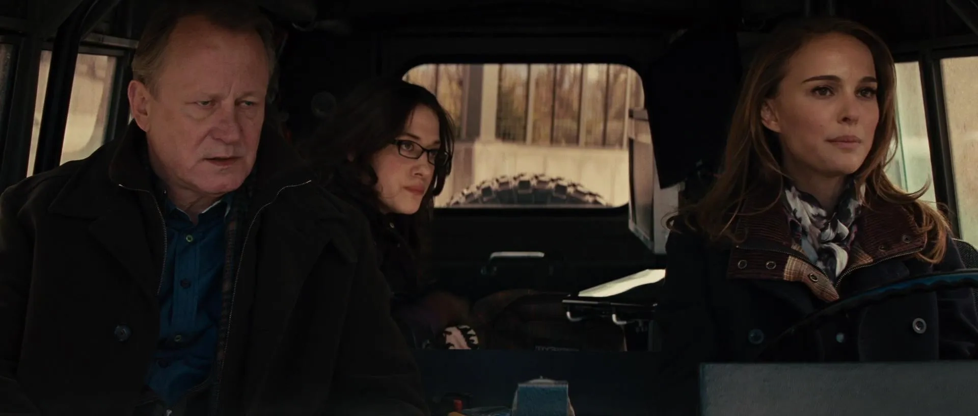 Natalie Portman, Stellan Skarsgård, and Kat Dennings in Thor (2011)