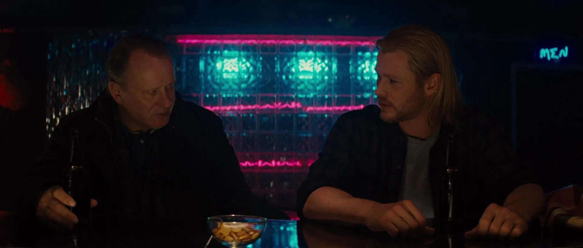 Stellan Skarsgård and Chris Hemsworth in Thor (2011)