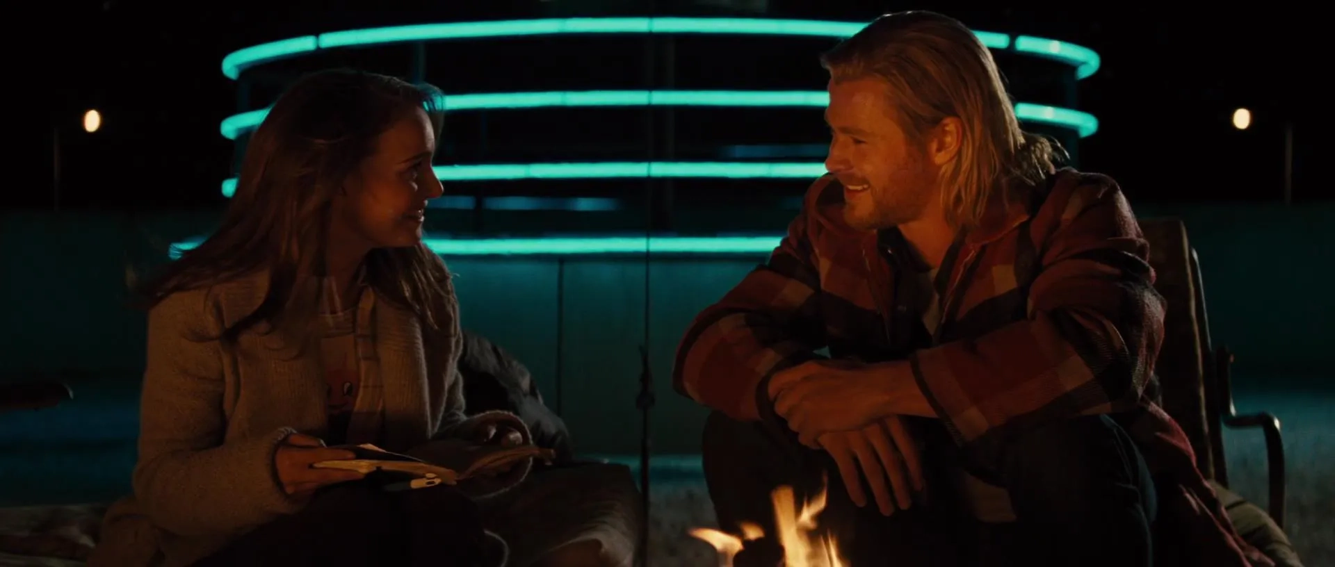 Natalie Portman and Chris Hemsworth in Thor (2011)