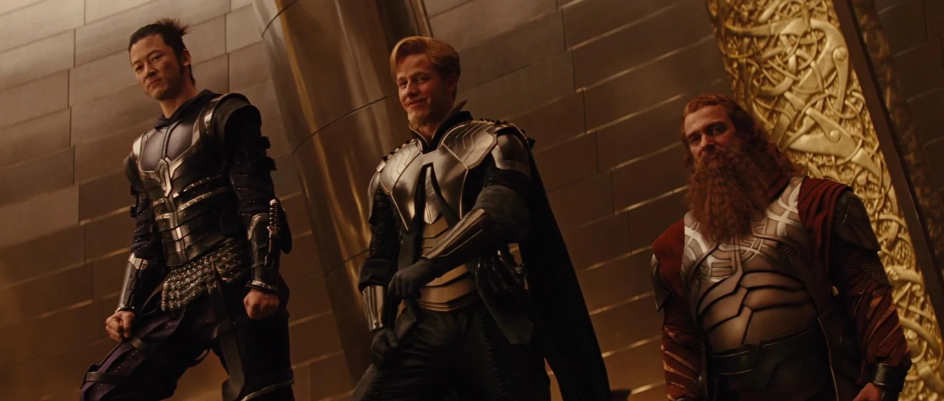 Tadanobu Asano, Ray Stevenson, and Josh Dallas in Thor (2011)