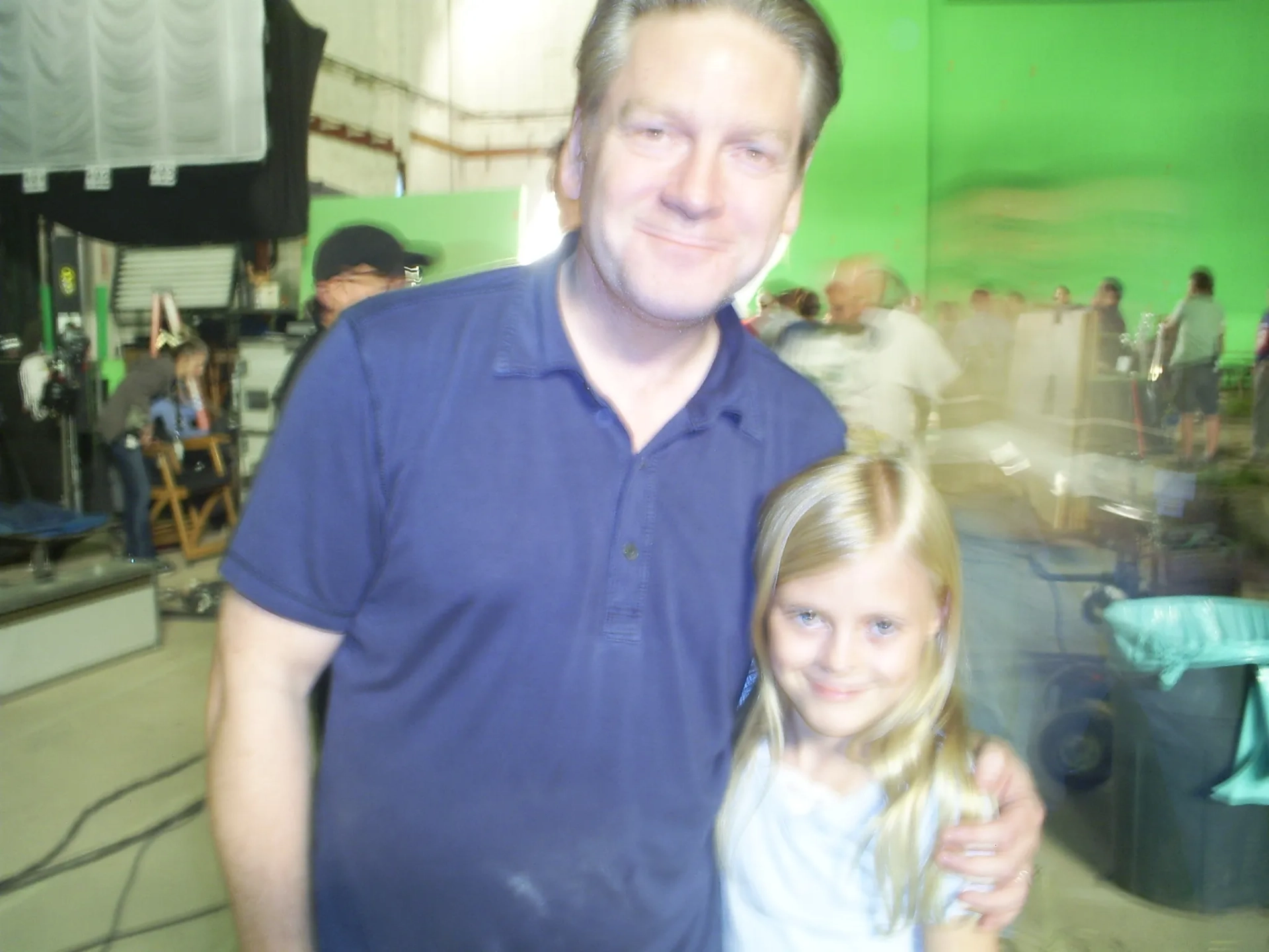 Harley and Director Kenneth Branagh on the set of THOR.