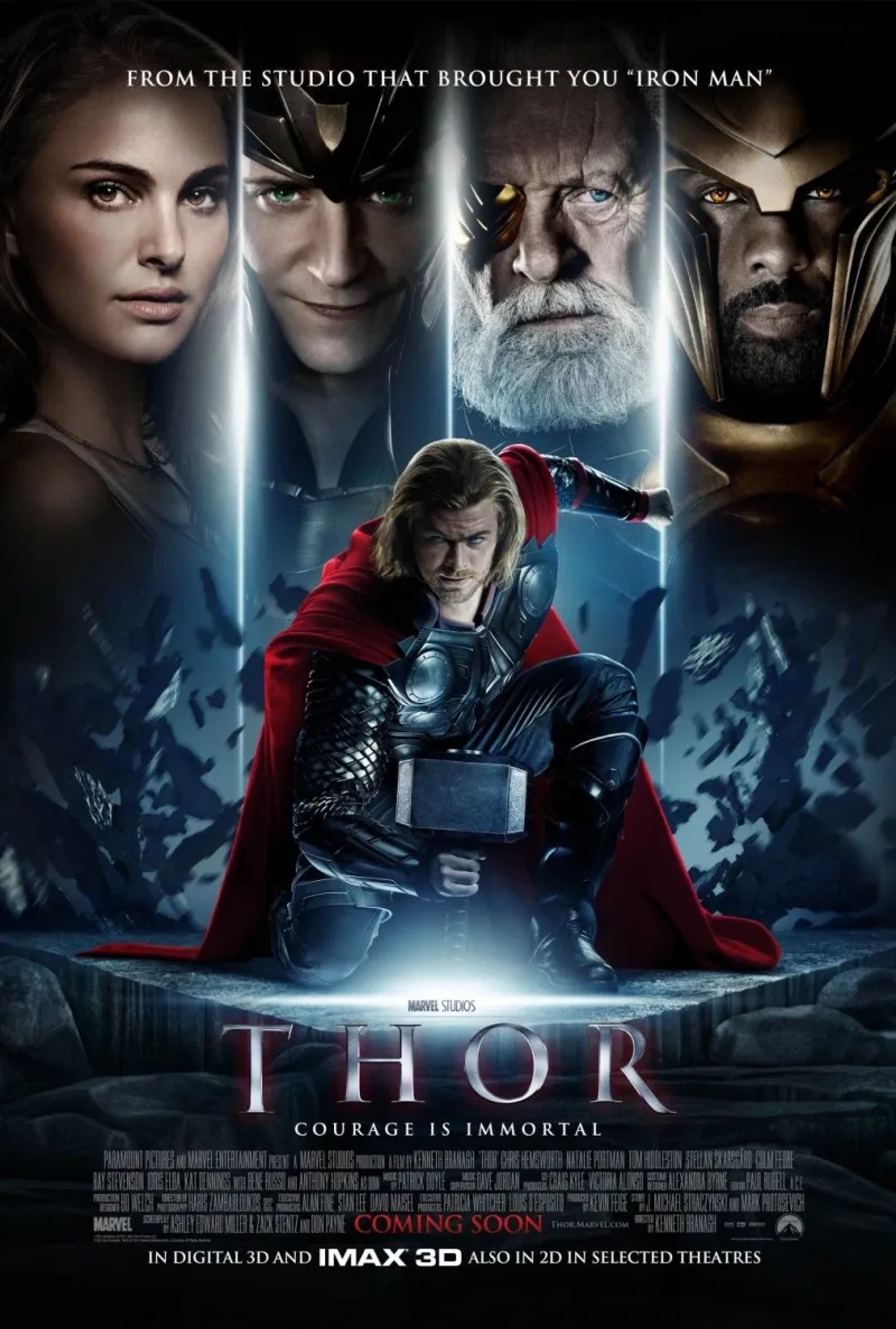 Anthony Hopkins, Natalie Portman, Idris Elba, Tom Hiddleston, Chris Hemsworth, and Josh Dallas in Thor (2011)