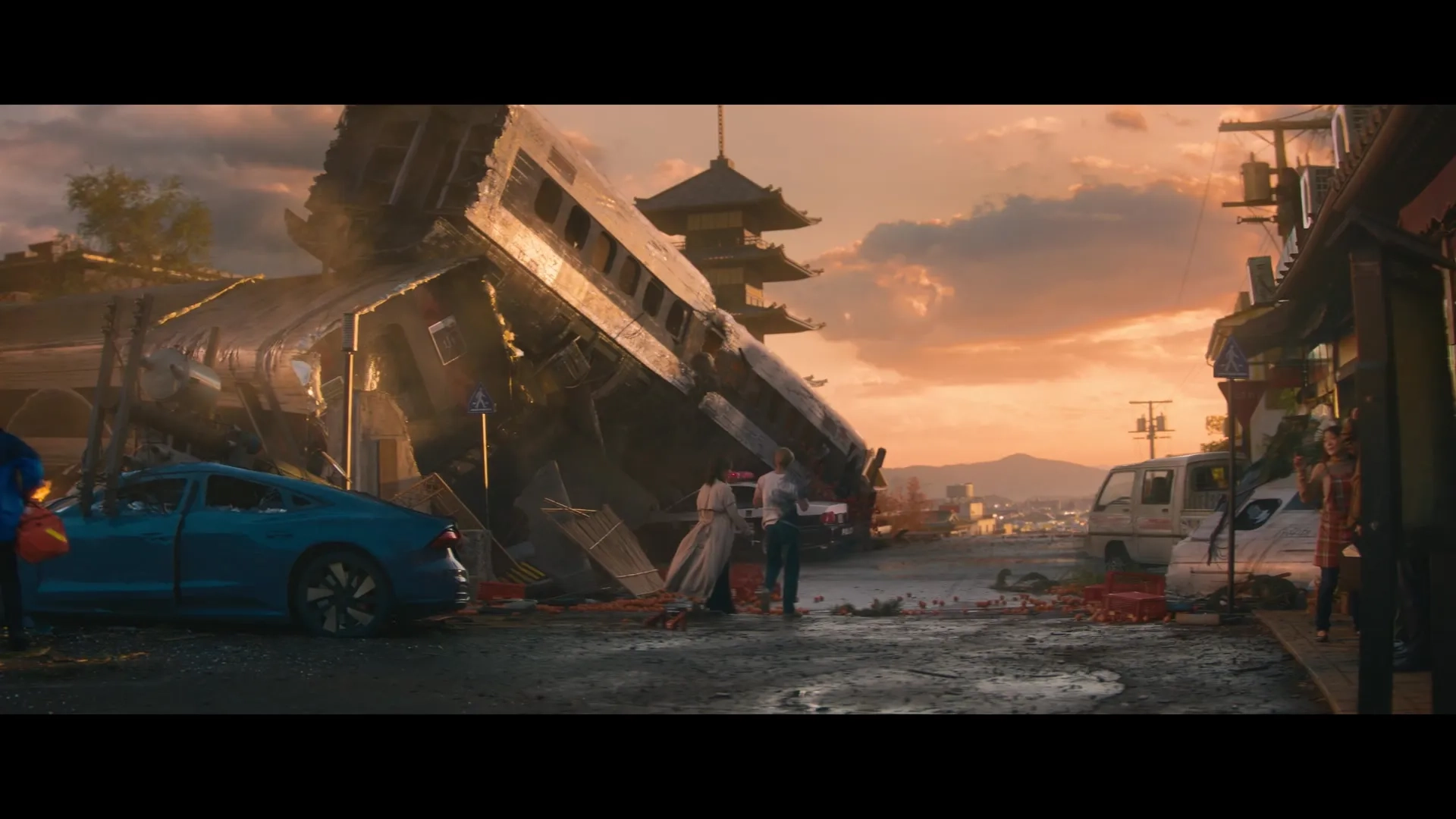 Brad Pitt and Sandra Bullock in Bullet Train (2022)