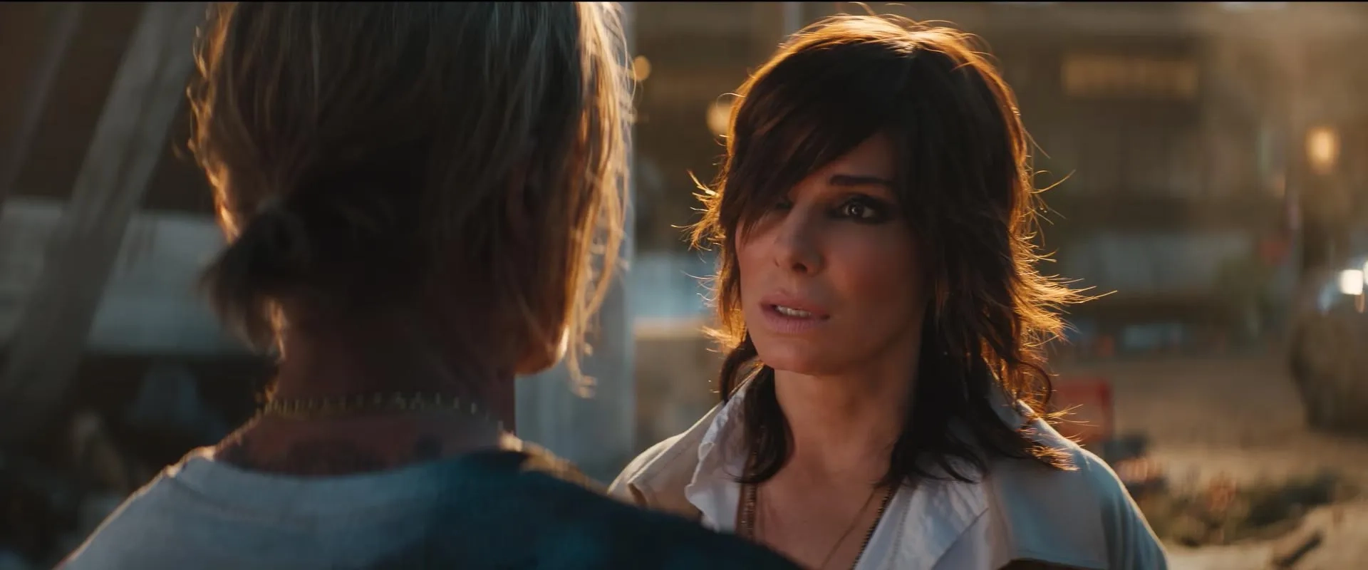 Brad Pitt and Sandra Bullock in Bullet Train (2022)