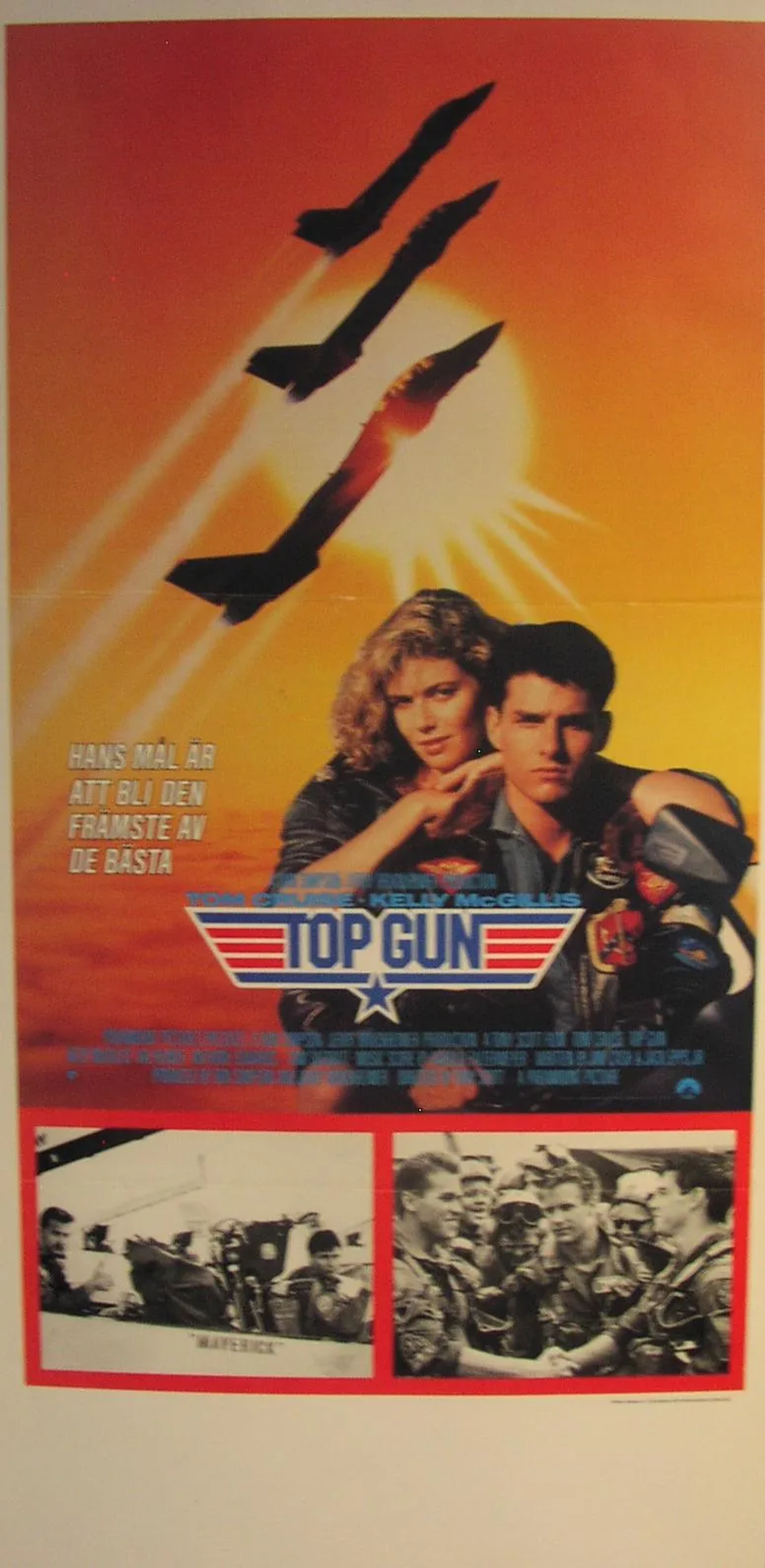 Tom Cruise and Kelly McGillis in Top Gun (1986)