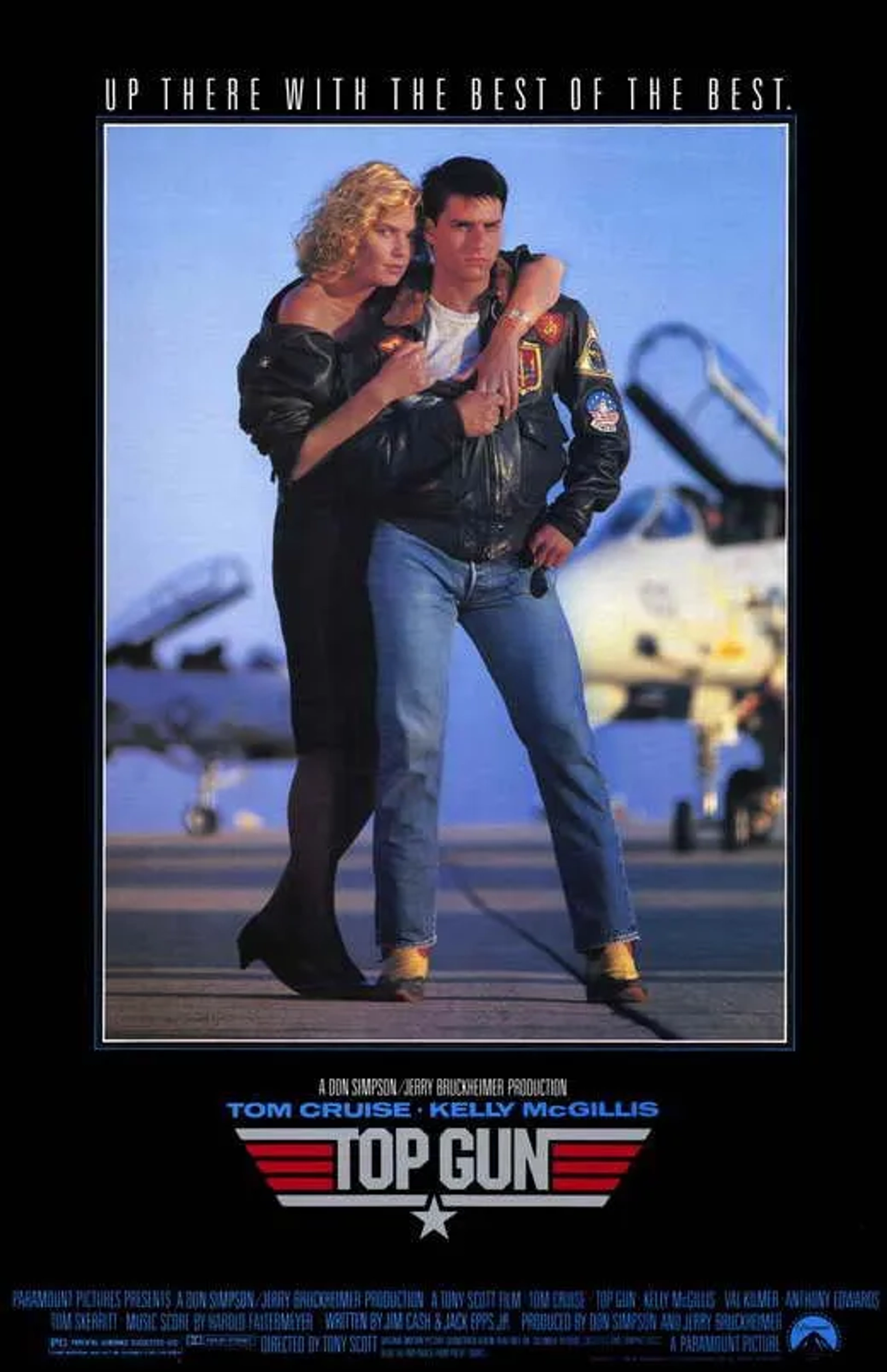 Tom Cruise and Kelly McGillis in Top Gun (1986)