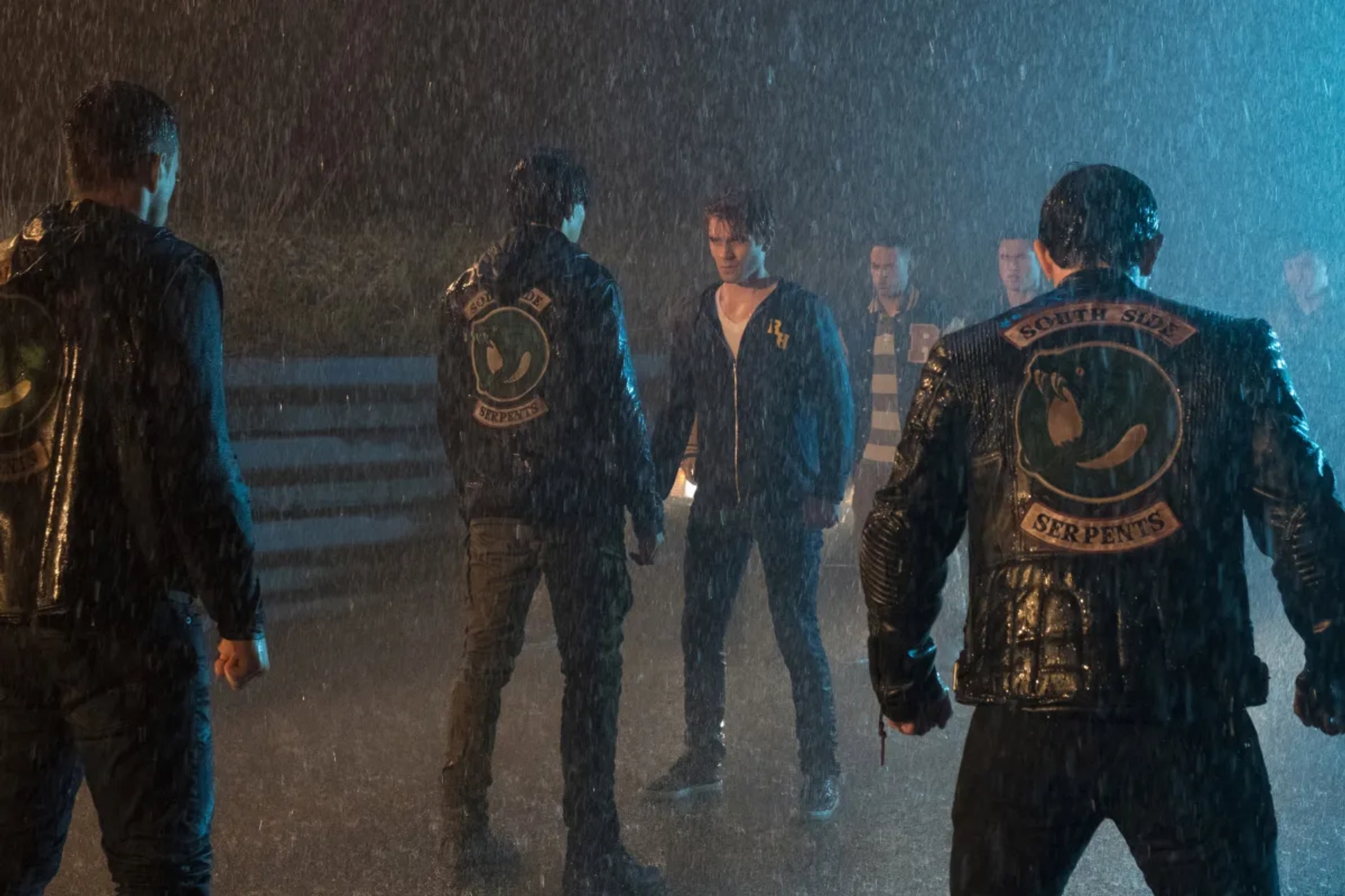 Jordan Connor, K.J. Apa, and Charles Melton in Riverdale (2017)