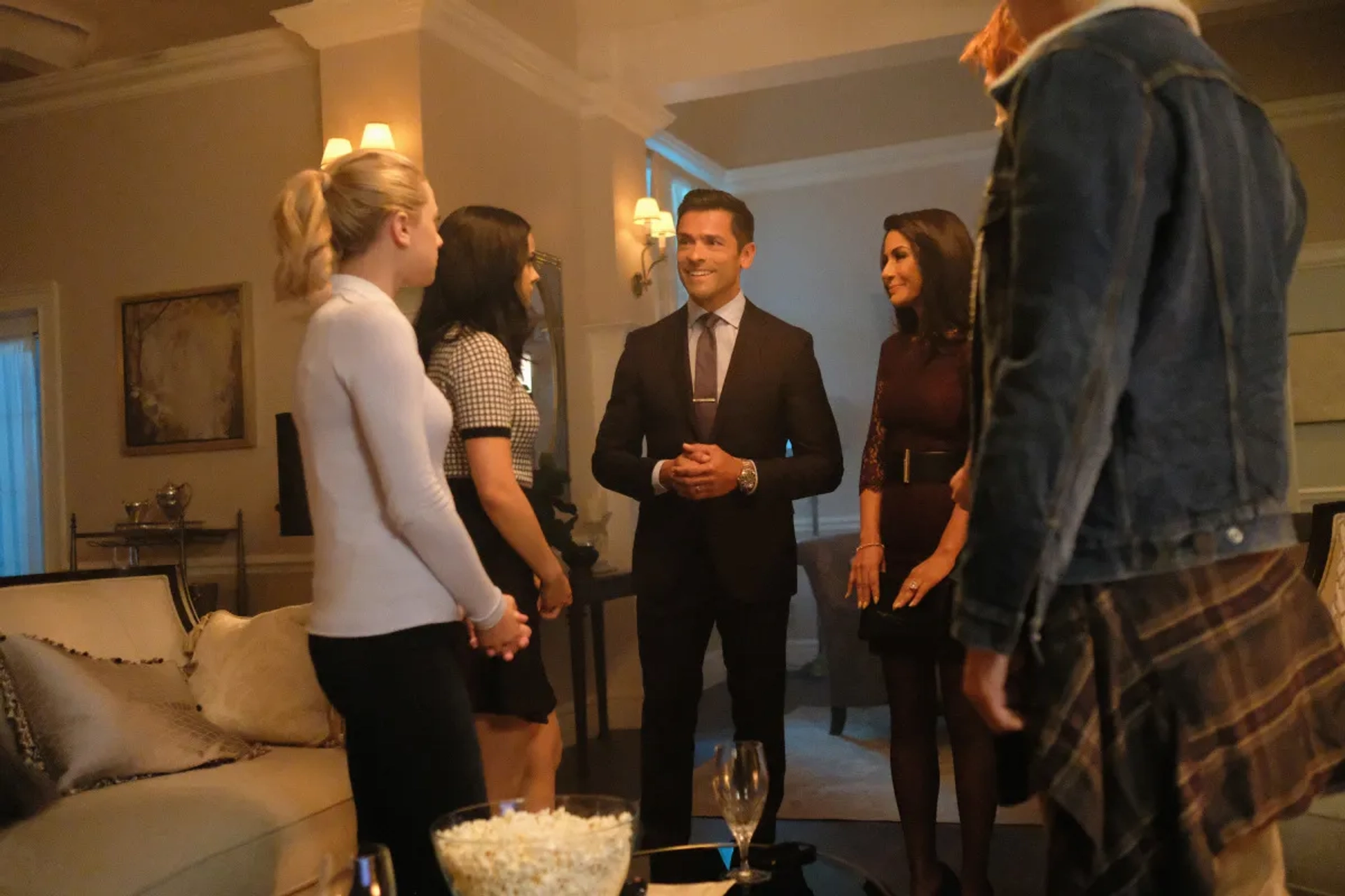 Mark Consuelos, Marisol Nichols, Lili Reinhart, and Camila Mendes in Riverdale (2017)