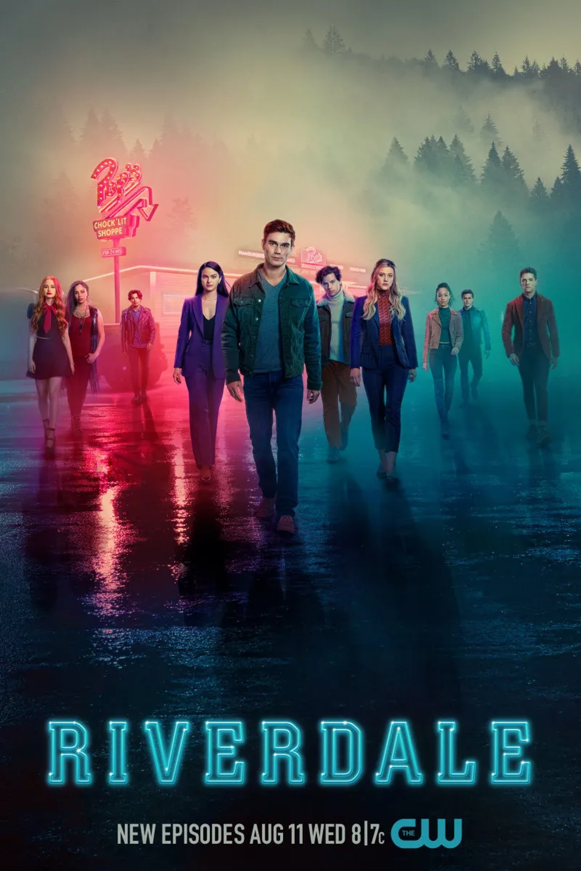 Vanessa Morgan, Cole Sprouse, Lili Reinhart, Drew Ray Tanner, Erinn Westbrook, Camila Mendes, K.J. Apa, Charles Melton, Madelaine Petsch, and Casey Cott in Riverdale (2017)