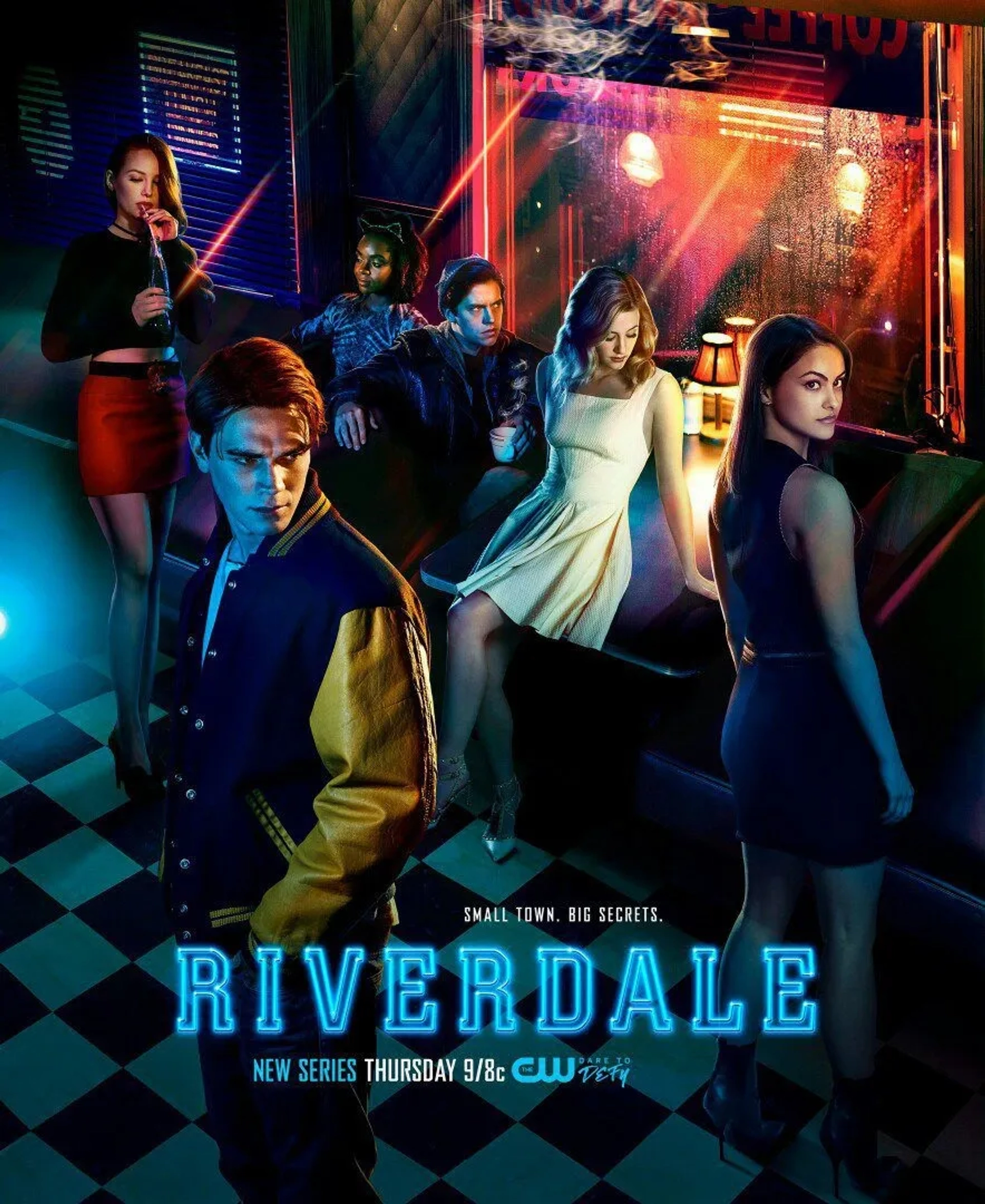 Cole Sprouse, Ashleigh Murray, Lili Reinhart, Camila Mendes, K.J. Apa, and Madelaine Petsch in Riverdale (2017)