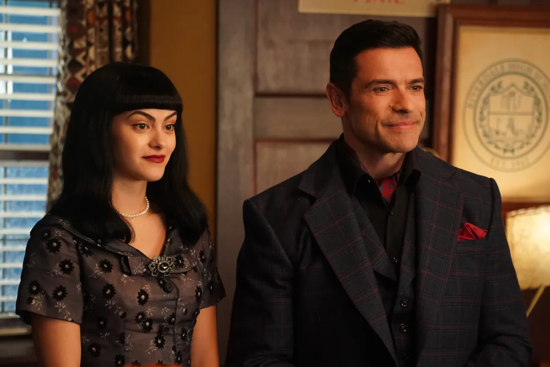 Mark Consuelos and Camila Mendes in Riverdale: Chapter One Hundred Thirty: The Crucible (2023)