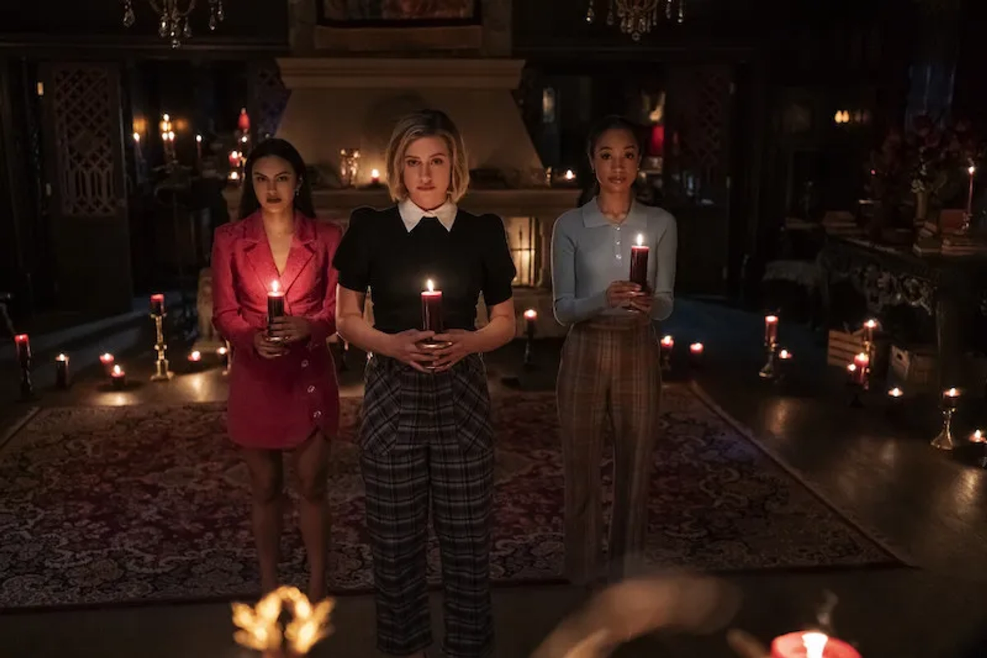 Lili Reinhart, Erinn Westbrook, and Camila Mendes in Riverdale: Chapter One Hundred and Fourteen: The Witches of Riverdale (2022)