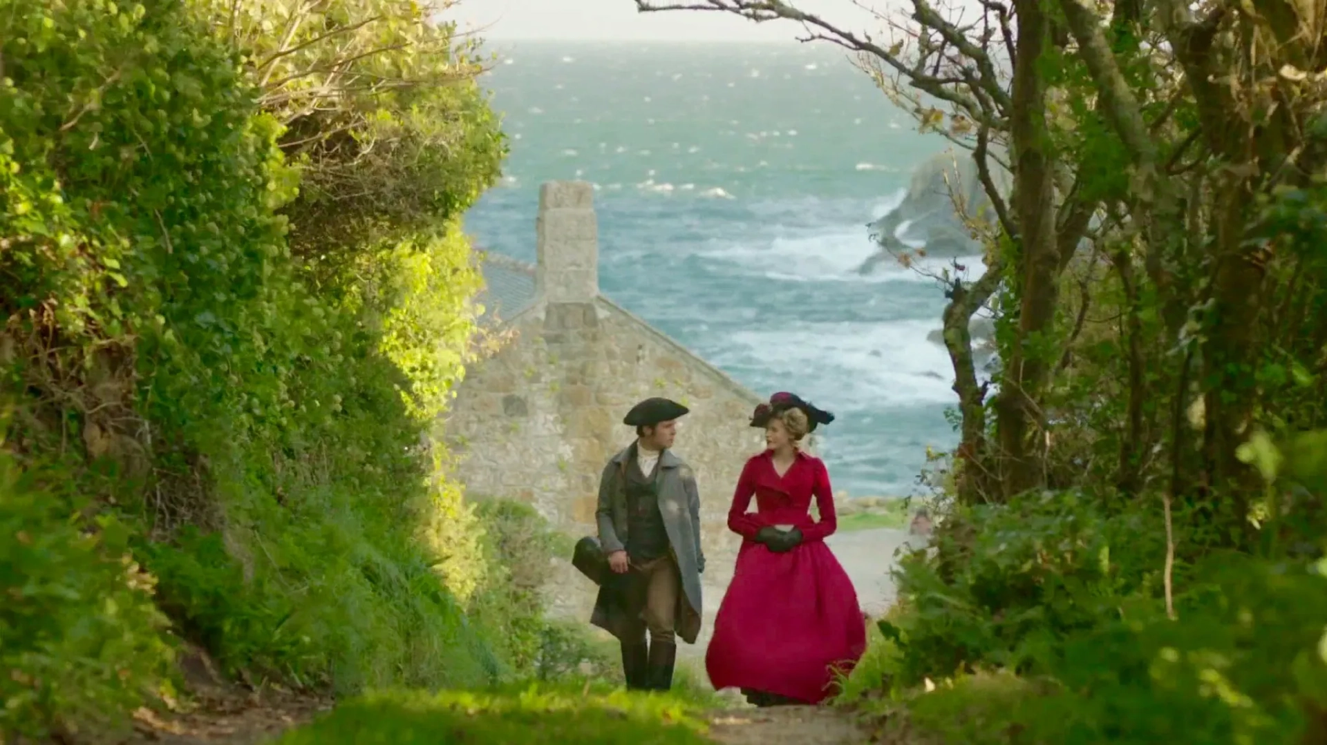 Luke Norris and Gabriella Wilde in Poldark (2015)