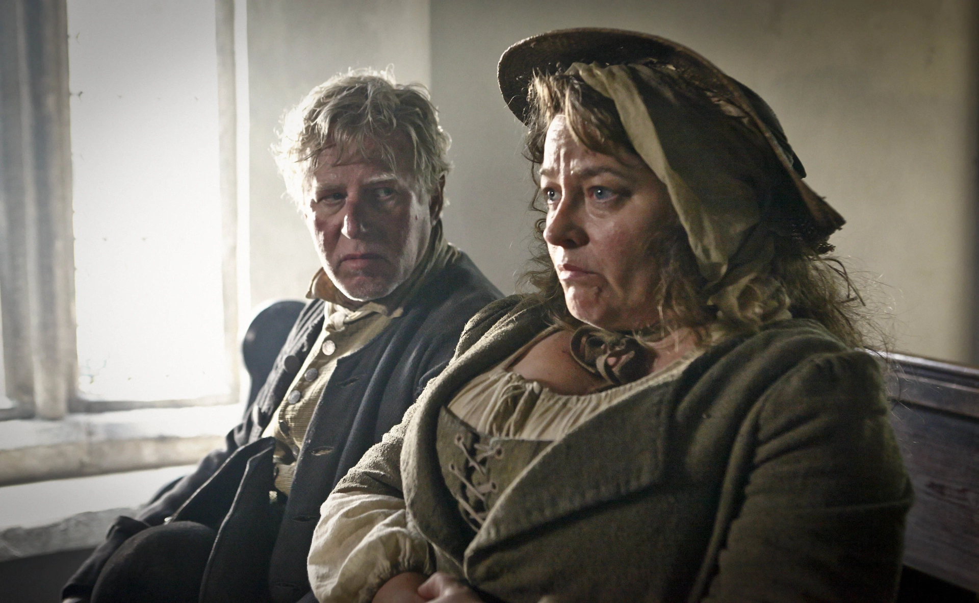 Phil Davis and Beatie Edney in Poldark (2015)