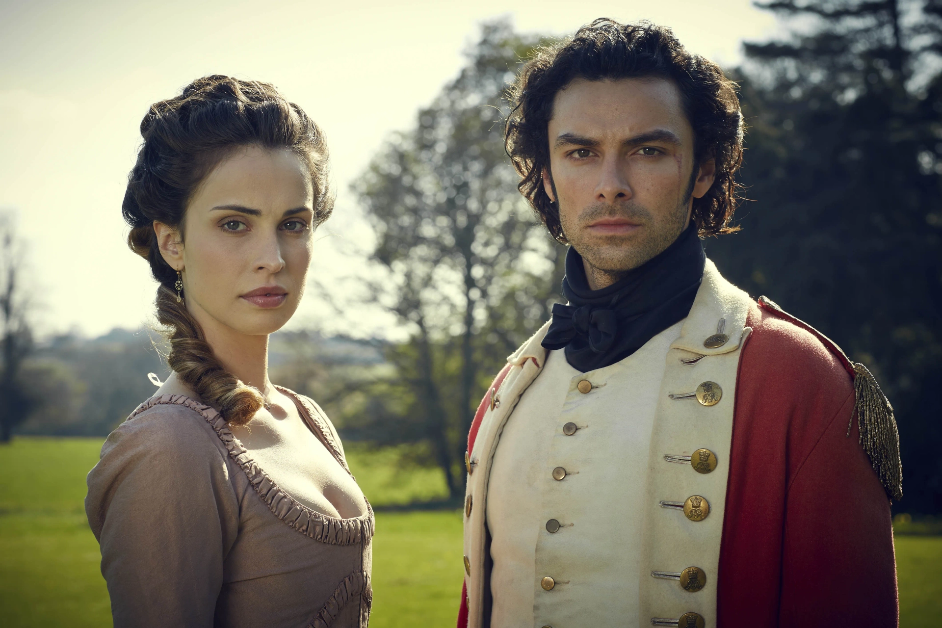 Aidan Turner and Heida Reed in Poldark (2015)