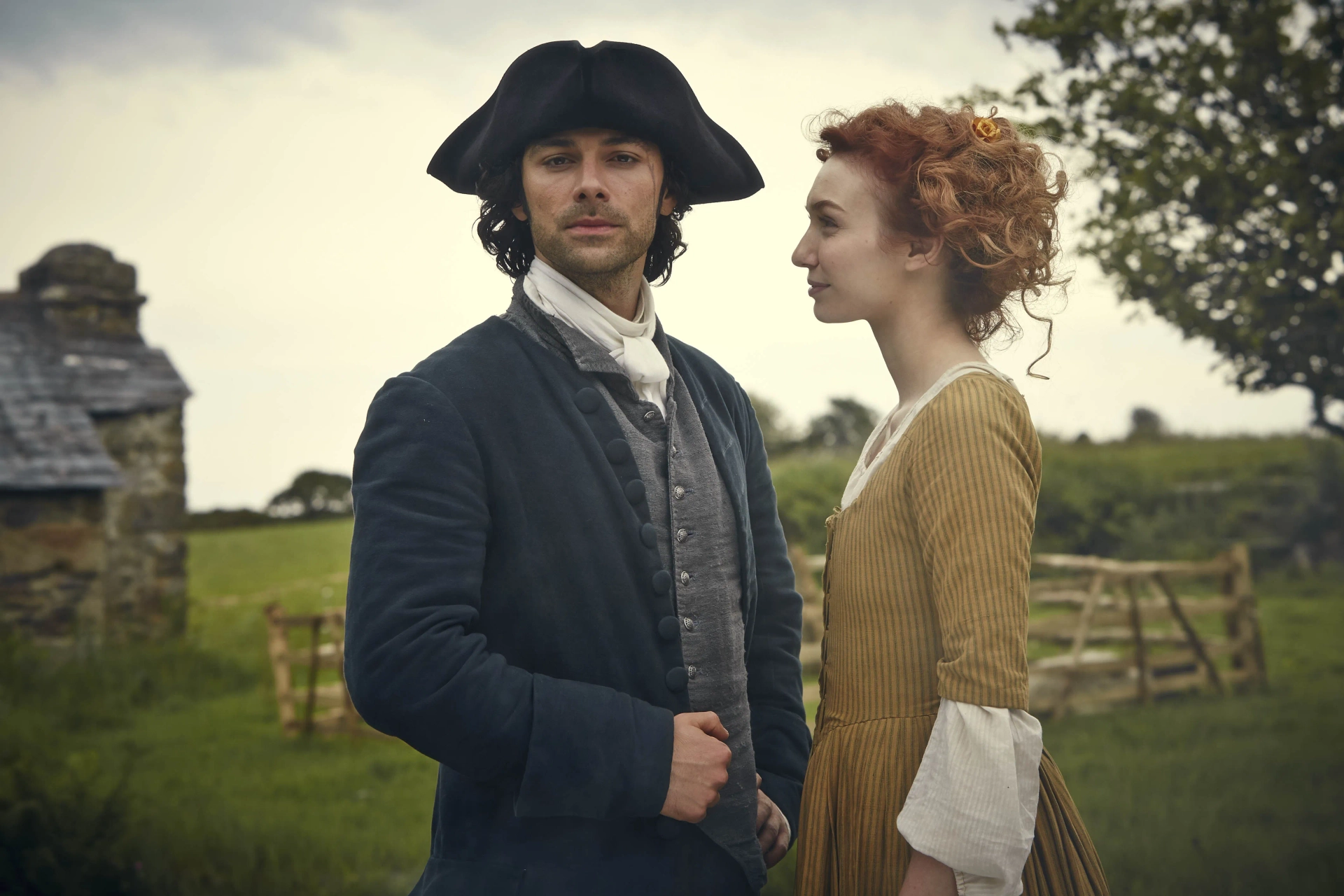 Eleanor Tomlinson and Aidan Turner in Poldark (2015)