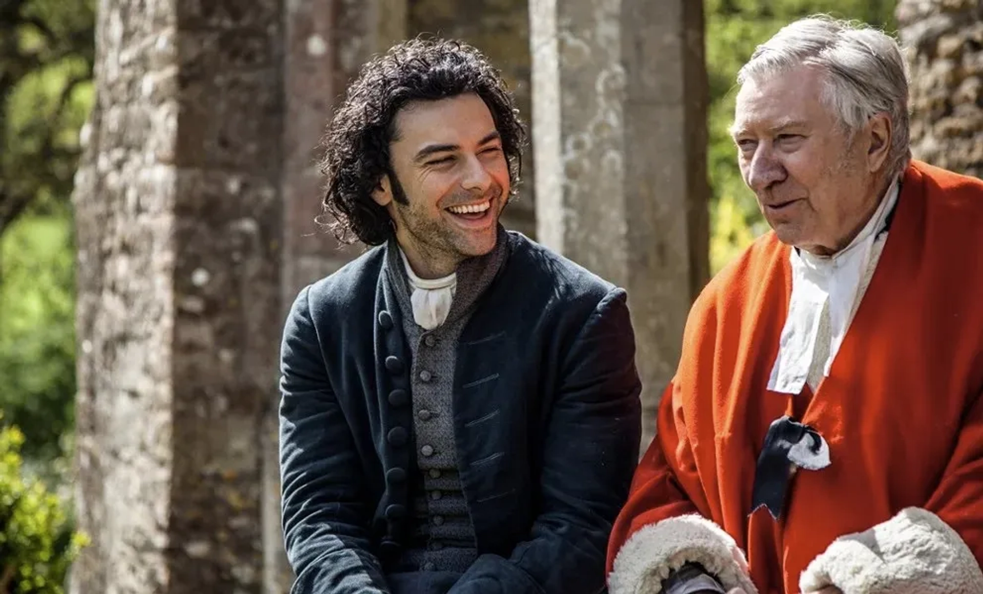 Robin Ellis and Aidan Turner in Poldark (2015)