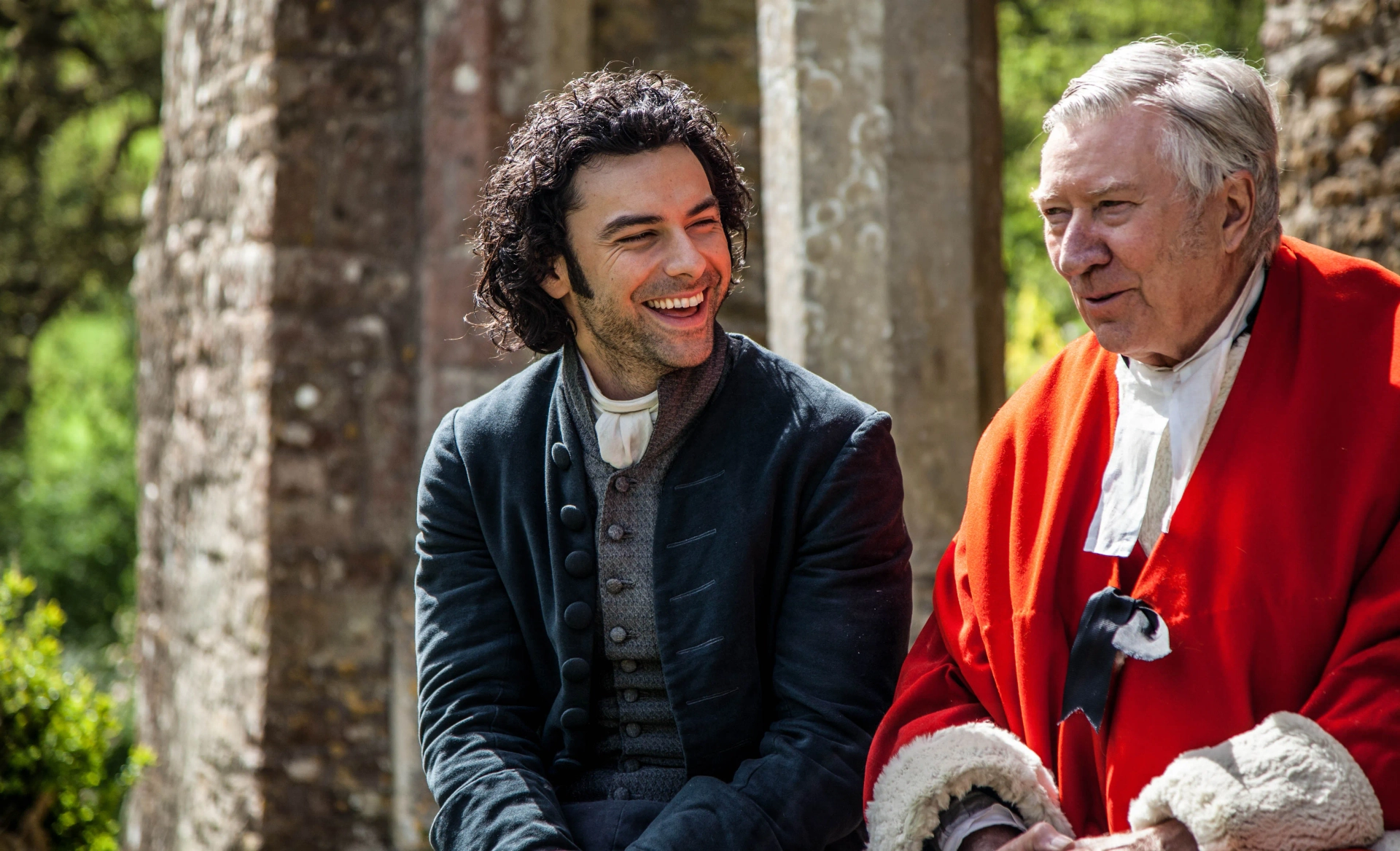 Robin Ellis and Aidan Turner in Poldark (2015)