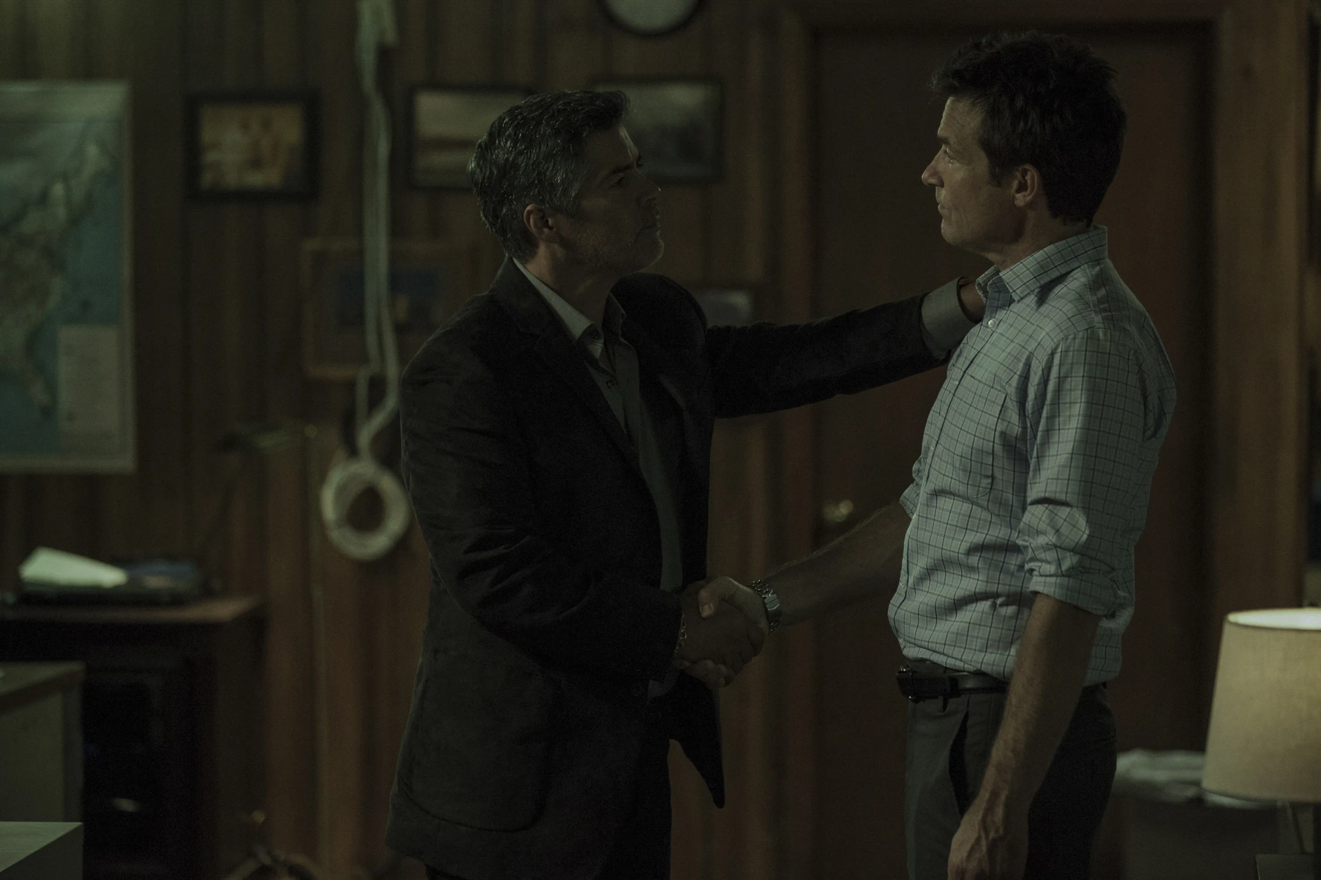 Jason Bateman and Esai Morales in Ozark (2017)