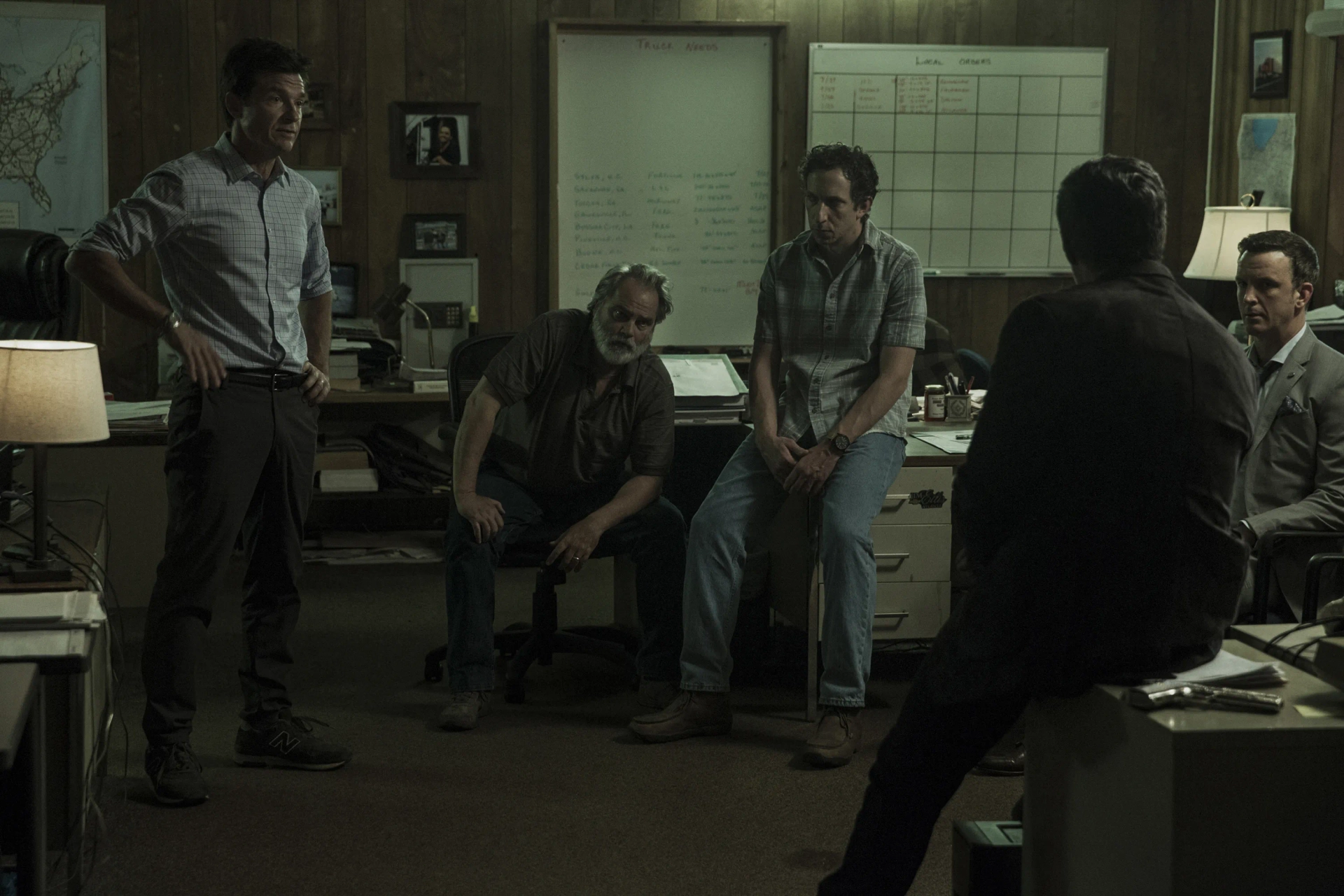 Jason Bateman, Esai Morales, Josh Randall, Clayton Rohner, and Eric Mendenhall in Ozark (2017)