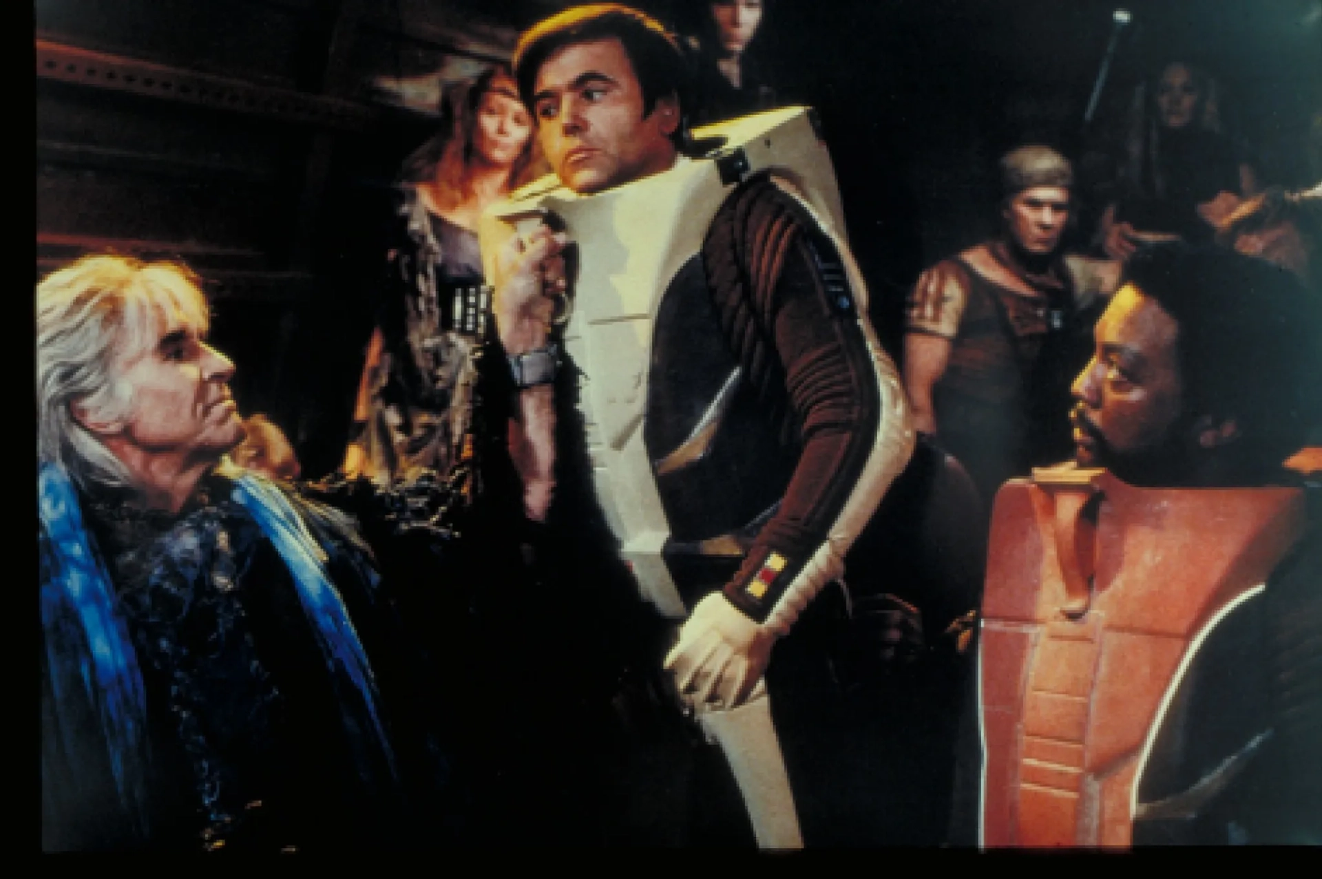 Walter Koenig, Ricardo Montalban, Nanci Rogers, and Paul Winfield in Star Trek II: The Wrath of Khan (1982)