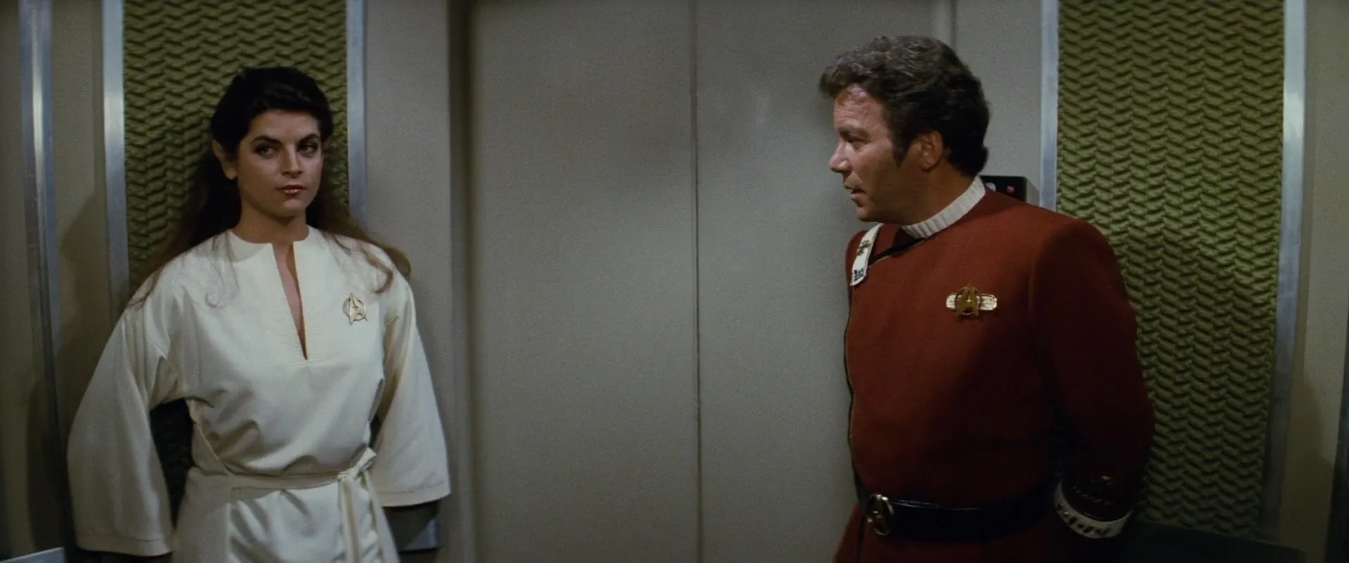 Kirstie Alley and William Shatner in Star Trek II: The Wrath of Khan (1982)