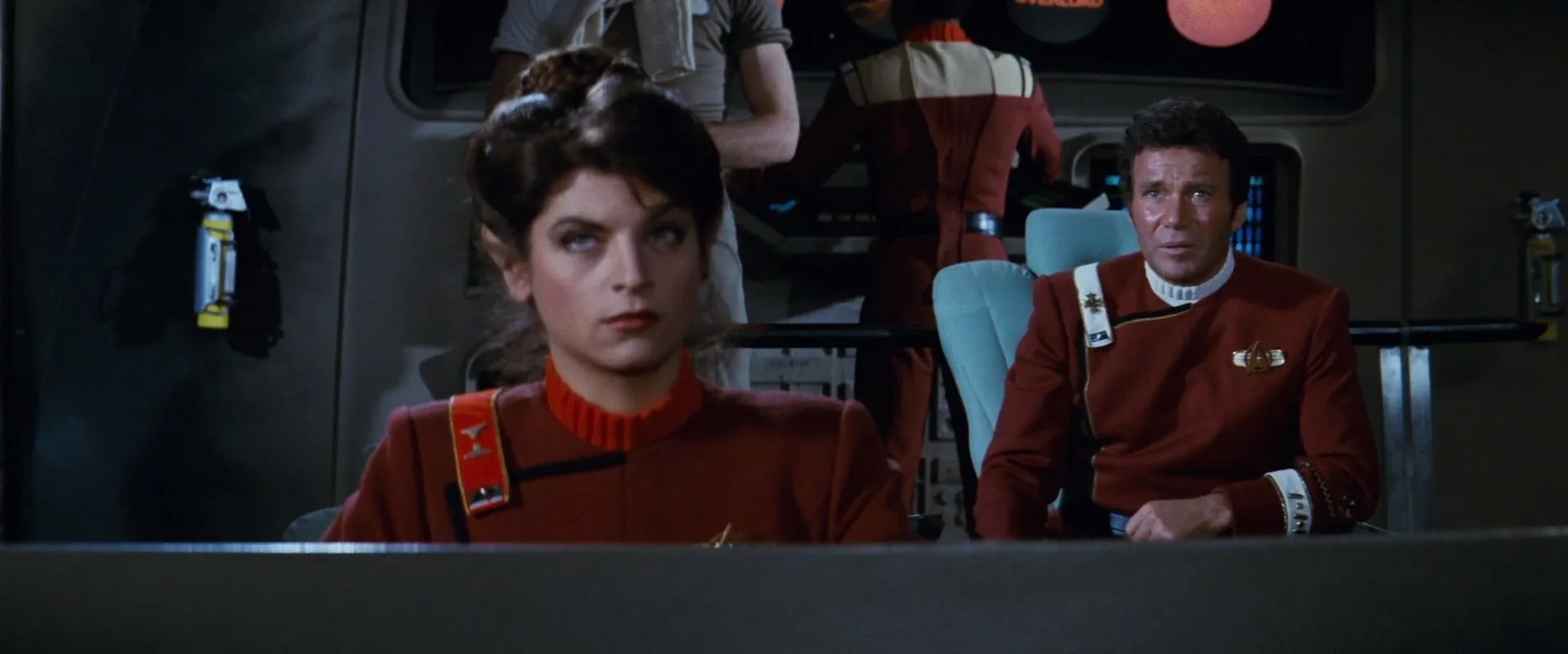 Kirstie Alley and William Shatner in Star Trek II: The Wrath of Khan (1982)