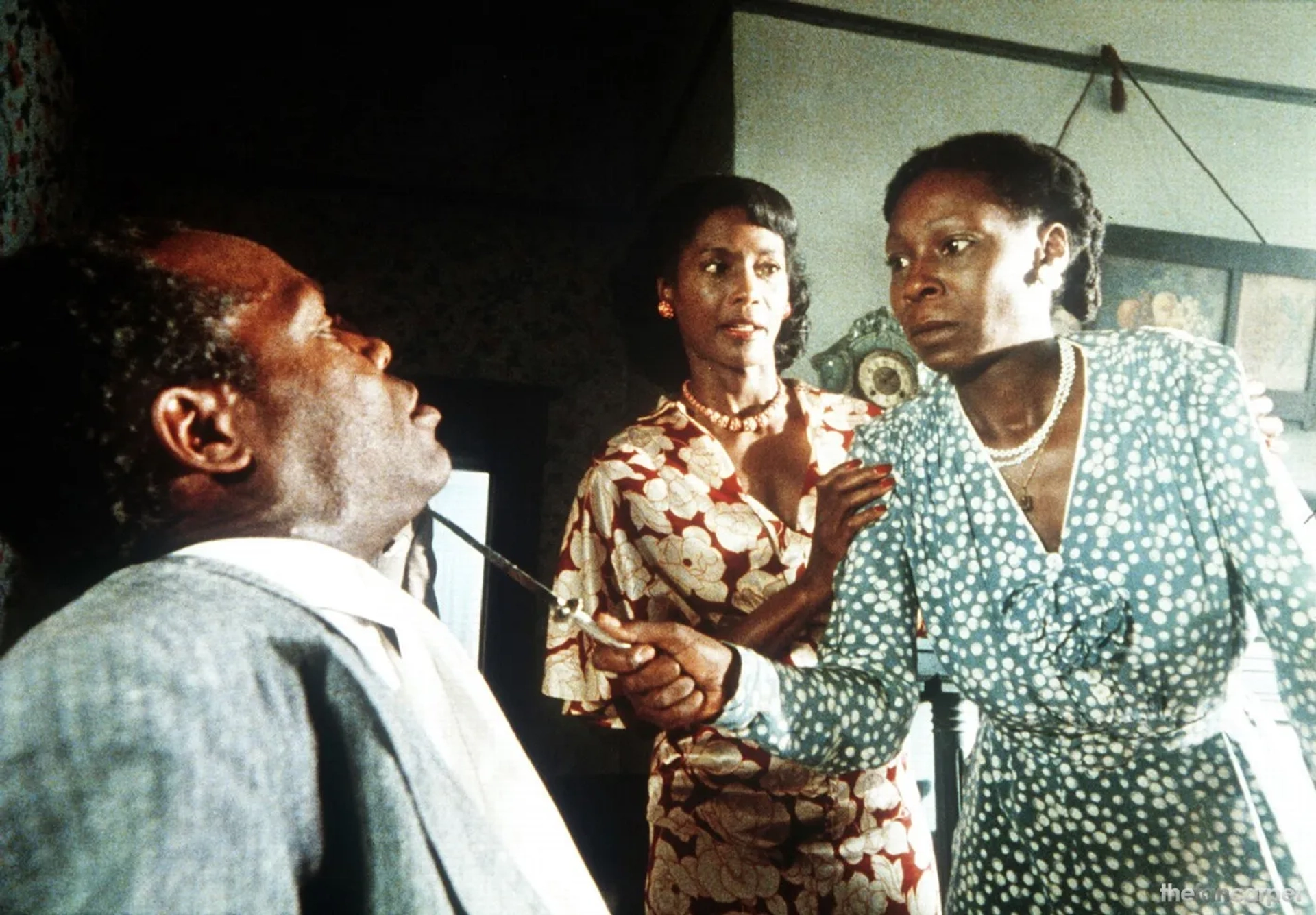 Whoopi Goldberg, Danny Glover, and Margaret Avery in The Color Purple (1985)