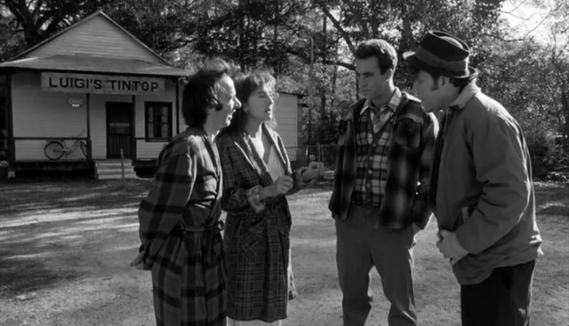 Roberto Benigni, Nicoletta Braschi, Tom Waits, and John Lurie in Down by Law (1986)