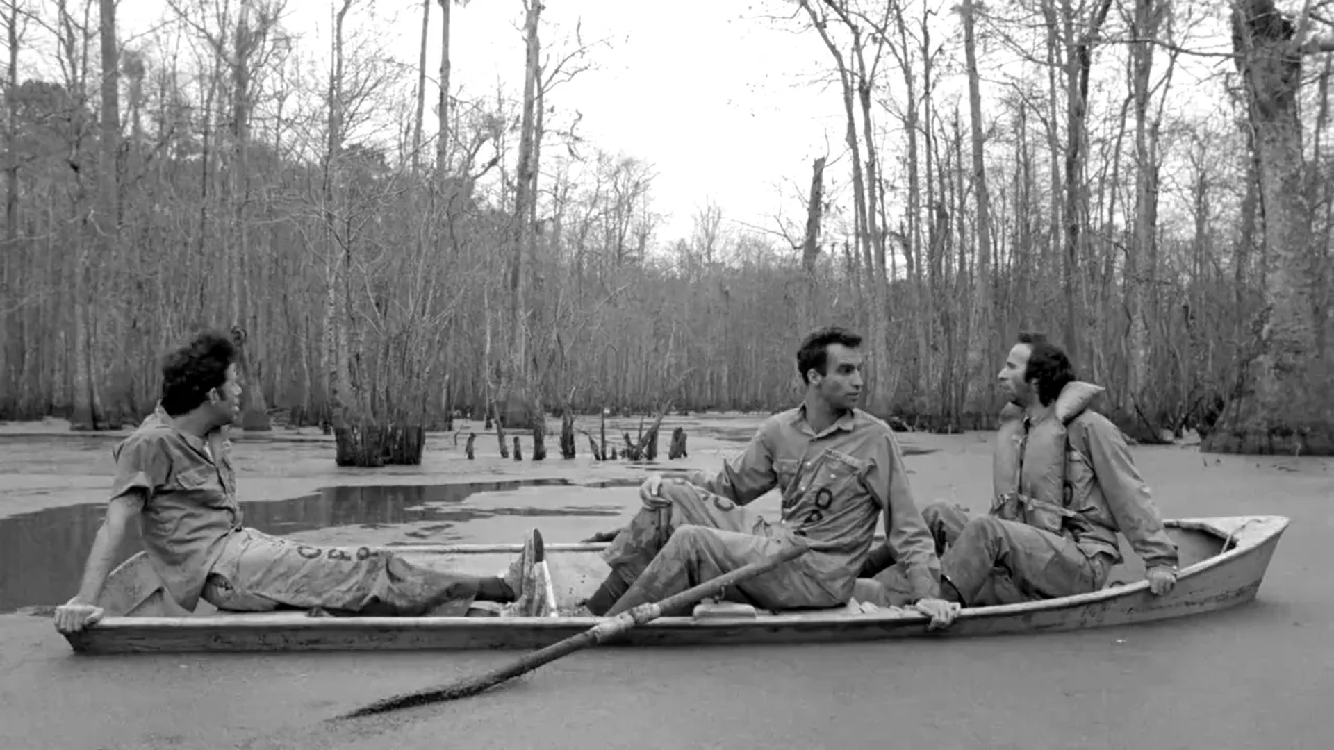 Roberto Benigni, Tom Waits, and John Lurie in Down by Law (1986)