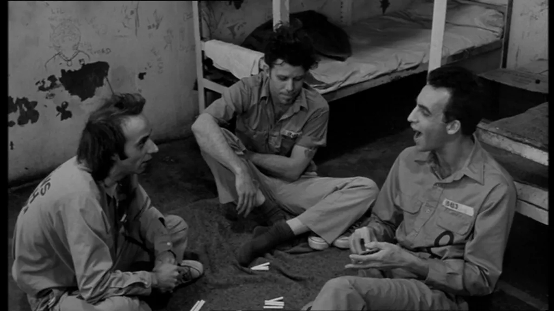 Roberto Benigni, Tom Waits, and John Lurie in Down by Law (1986)