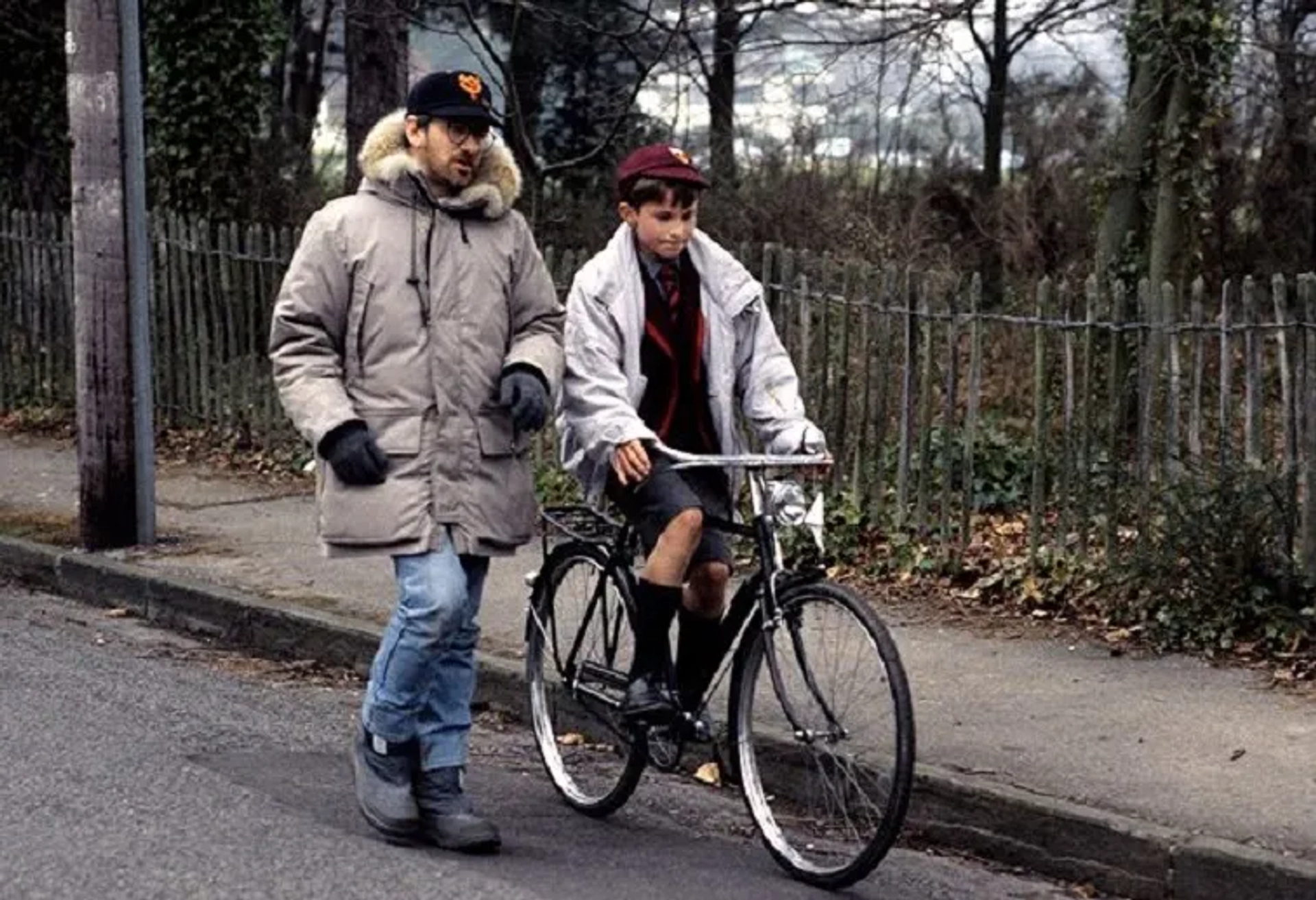 Steven Spielberg and Christian Bale in Empire of the Sun (1987)