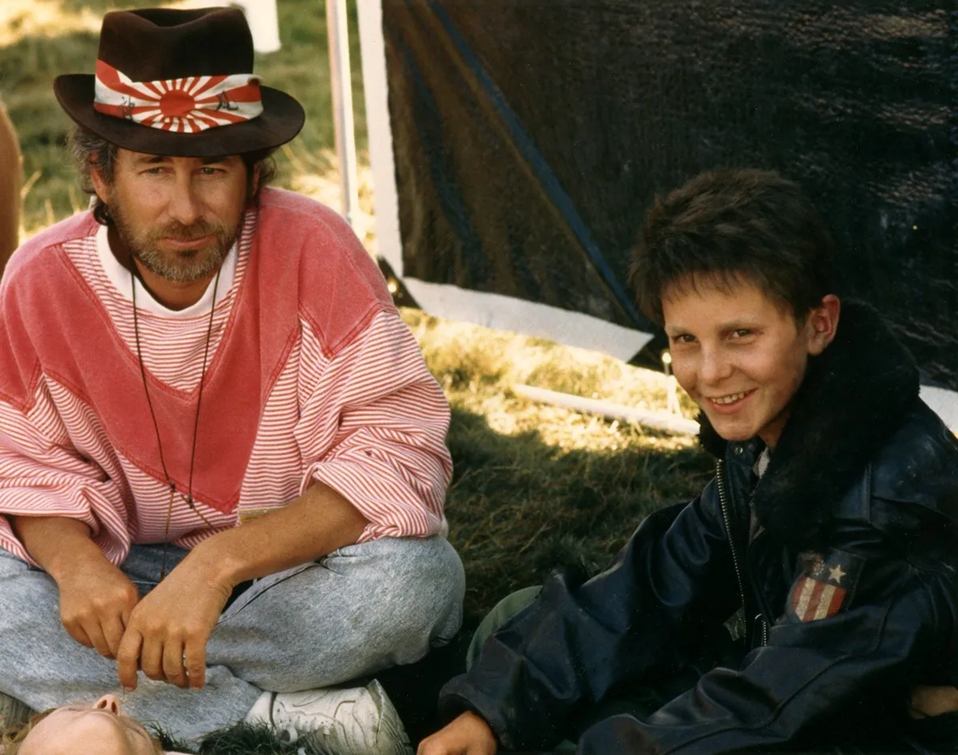 Steven Spielberg and Christian Bale in Empire of the Sun (1987)